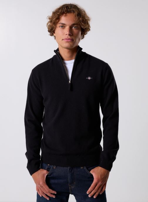 GANT Pulls Superfine Lambswool Half Zip homme noir