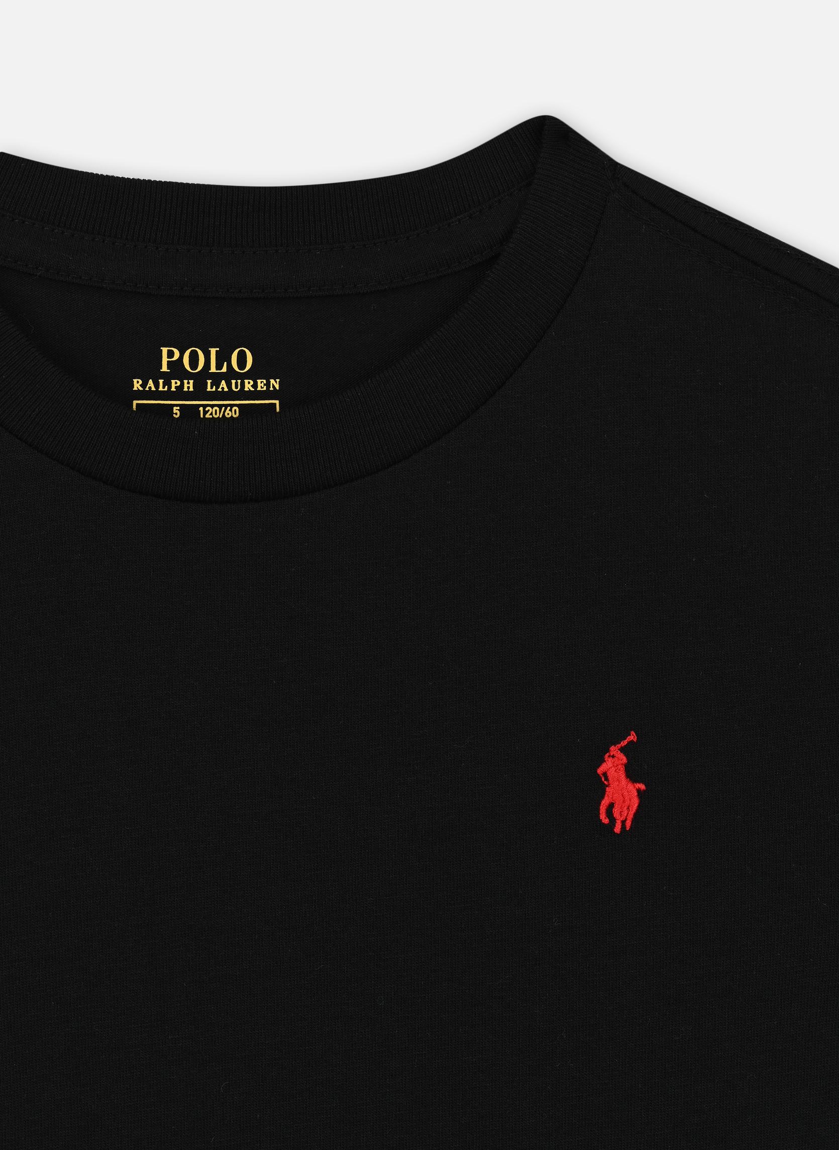Tee-shirts T-shirt col rond jersey de coton kids NP garçon noir Polo Ralph Lauren Tee-shirts T-shirt col rond jersey de coton kids NP garçon noir RL BLACK