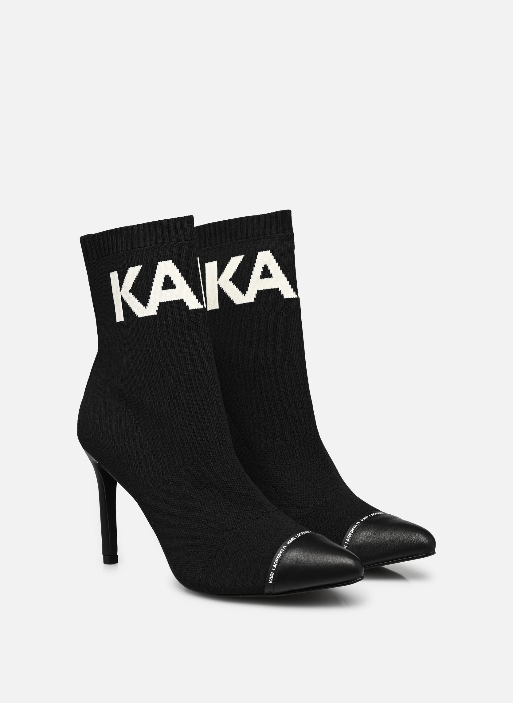Lage enkellaarsjes Pandara Hi Knit Collar Ankle dames zwart Karl Lagerfeld Lage enkellaarsjes Pandara Hi Knit Collar Ankle dames zwart Black Knit Textile