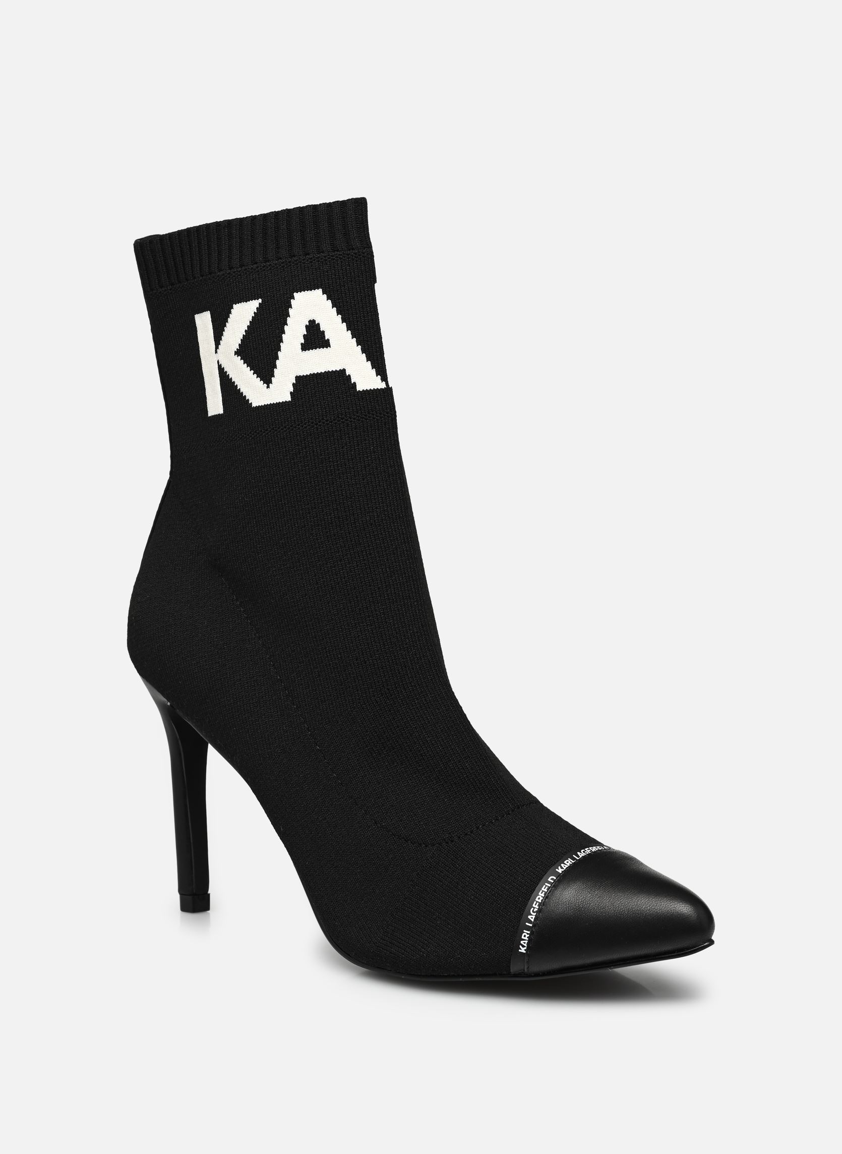 Lage enkellaarsjes Pandara Hi Knit Collar Ankle dames zwart Karl Lagerfeld Lage enkellaarsjes Pandara Hi Knit Collar Ankle dames zwart Black Knit Textile