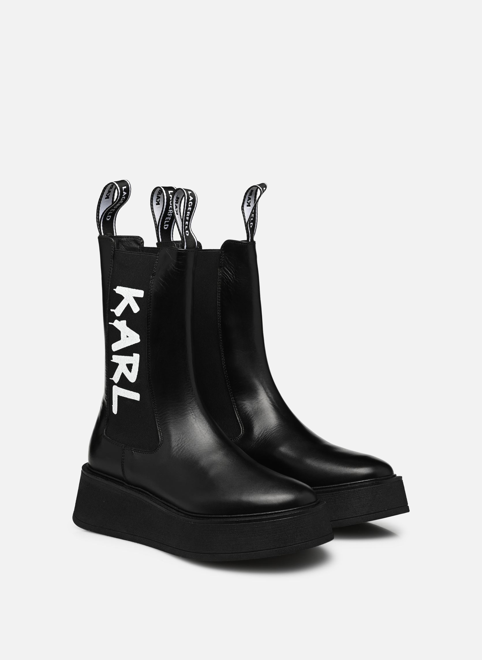 Bottines basses Zephyr Midi Gore Boot femme noir Karl Lagerfeld Bottines basses Zephyr Midi Gore Boot femme noir Black Lthr