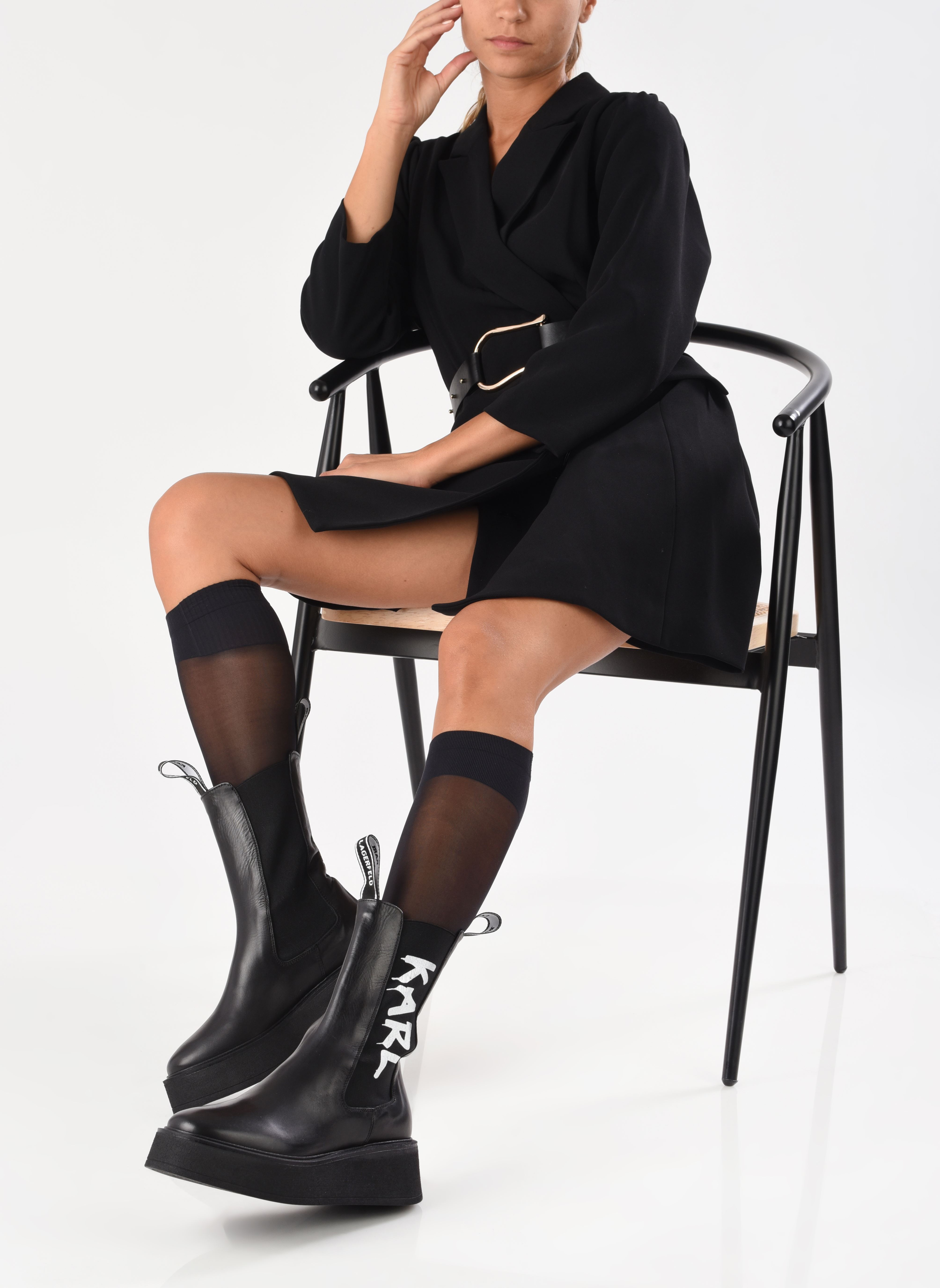 Bottines basses Zephyr Midi Gore Boot femme noir Karl Lagerfeld Bottines basses Zephyr Midi Gore Boot femme noir Black Lthr