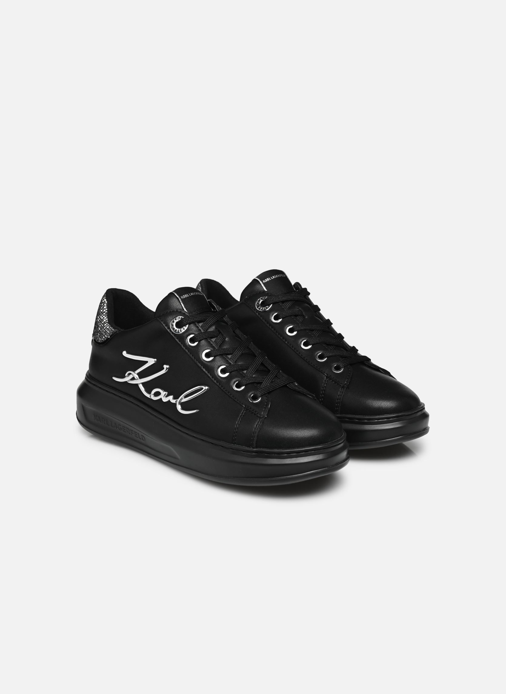Zapatillas bajas Kapri Signia Lace Lthr mujer negro Karl Lagerfeld Zapatillas bajas Kapri Signia Lace Lthr mujer negro Black Lthr w/Silver