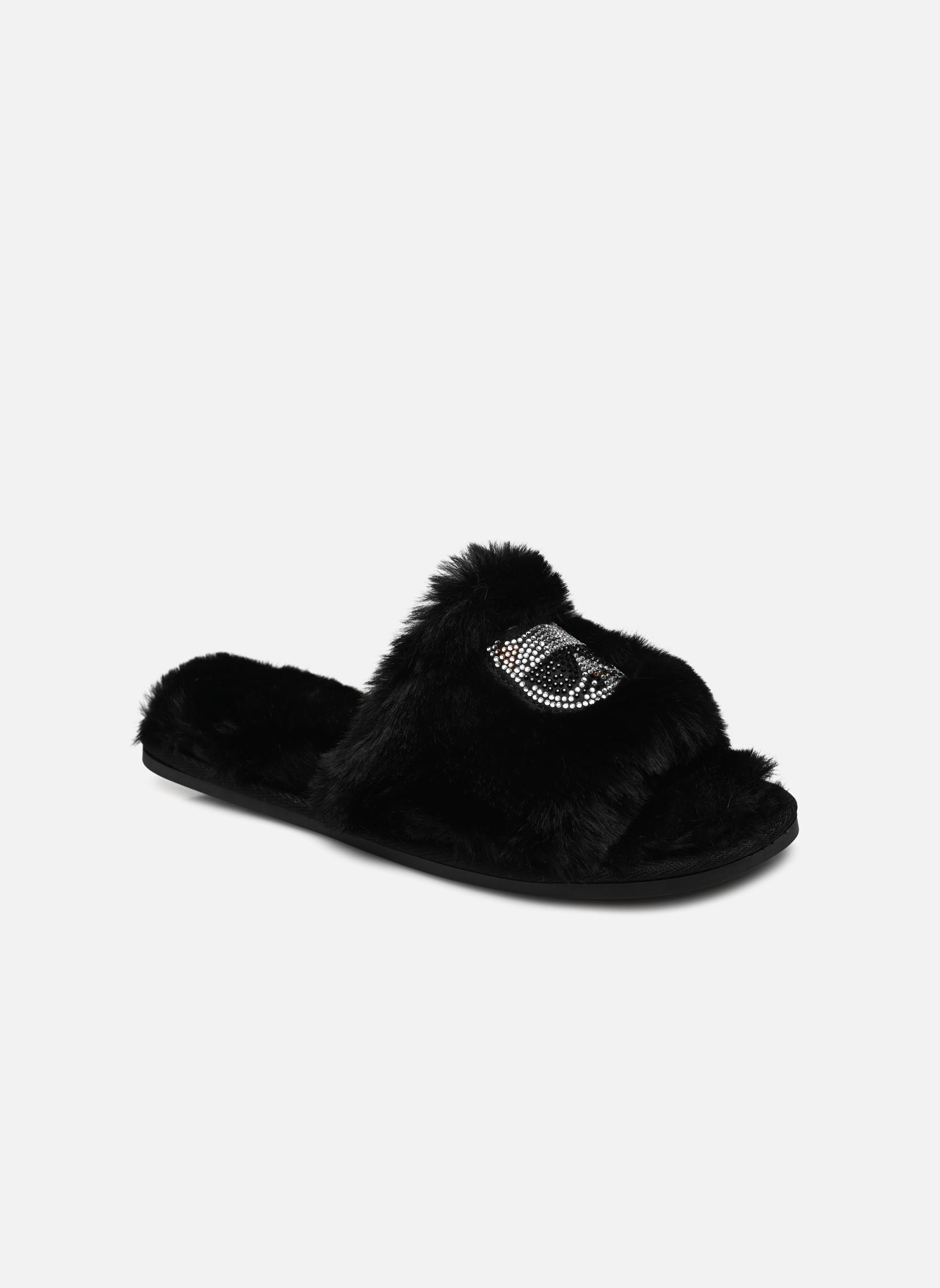 Pantofole Salon II Glitter Twin Slide donna nero Karl Lagerfeld Pantofole Salon II Glitter Twin Slide donna nero Black Synth Fur