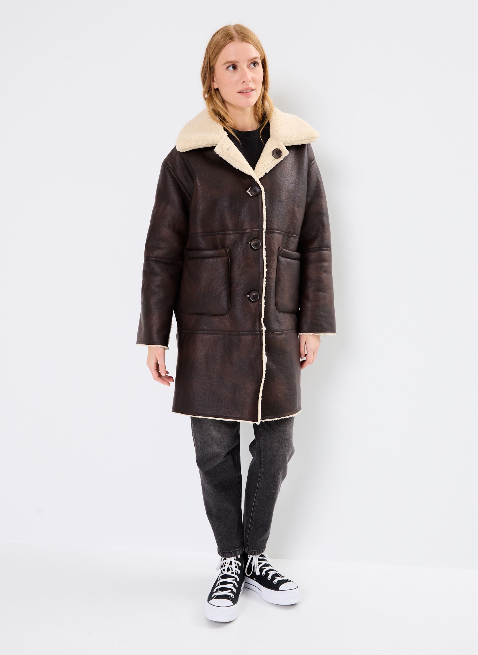 Manteaux classiques Edgar femme marron Suncoo Manteaux classiques Edgar femme marron Choco