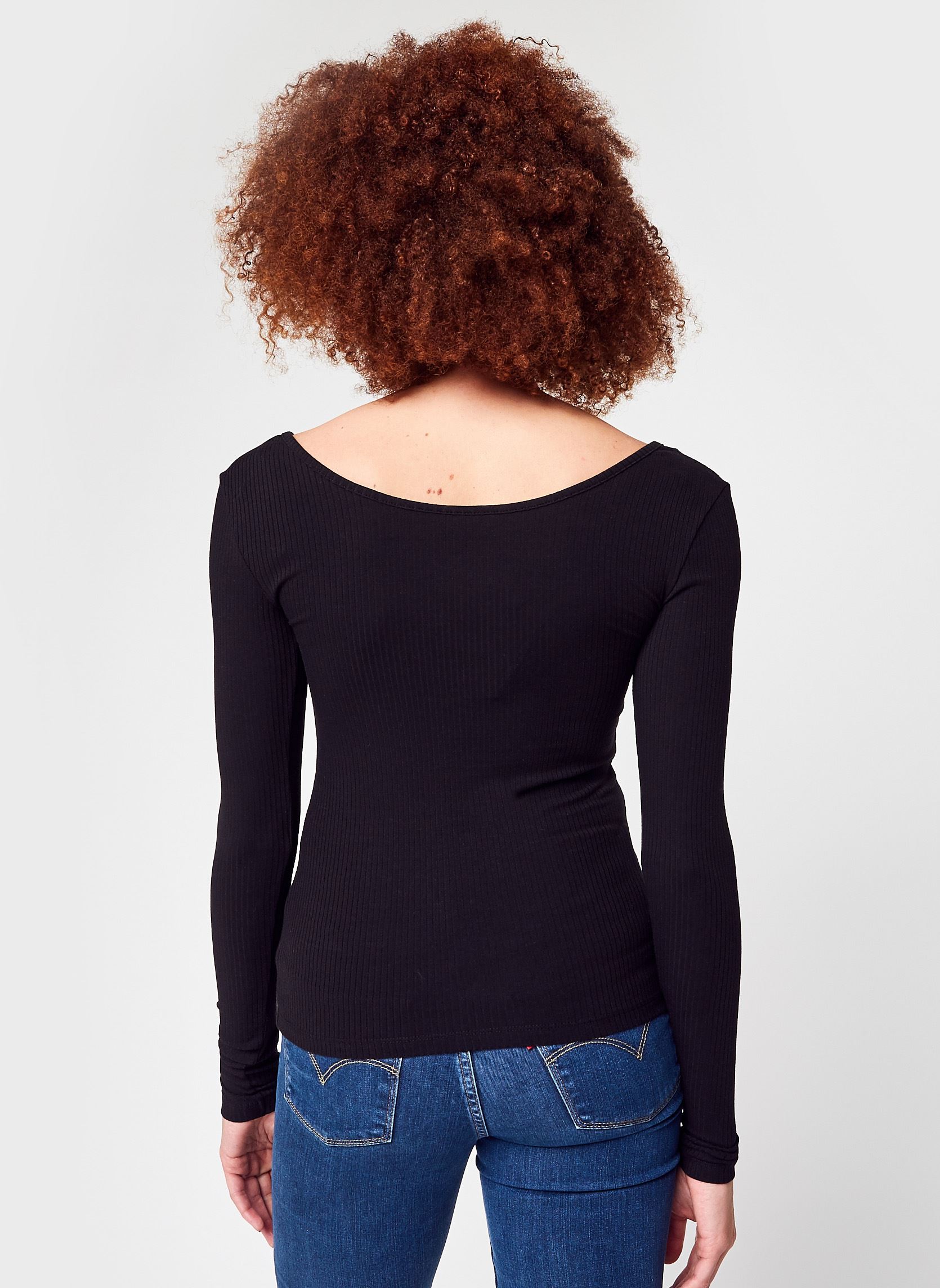 Tee-shirts PCKITTE LS TOP NOOS BC femme noir Pieces Tee-shirts PCKITTE LS TOP NOOS BC femme noir Black