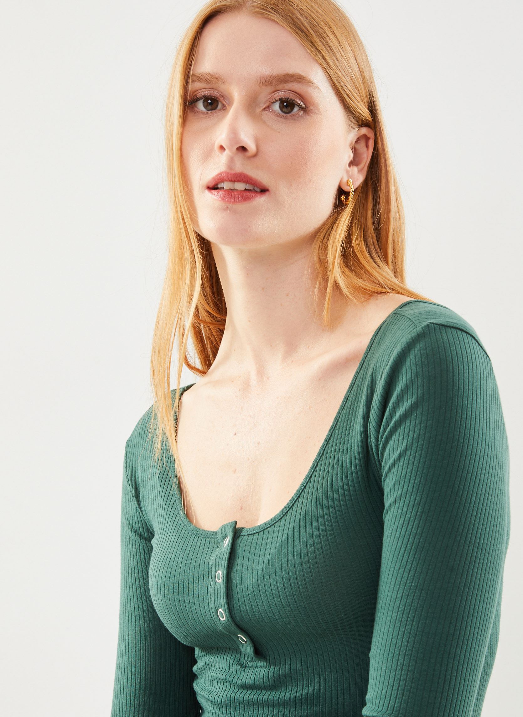 Tee-shirts PCKITTE LS TOP NOOS BC femme vert Pieces Tee-shirts PCKITTE LS TOP NOOS BC femme vert Trekking Green