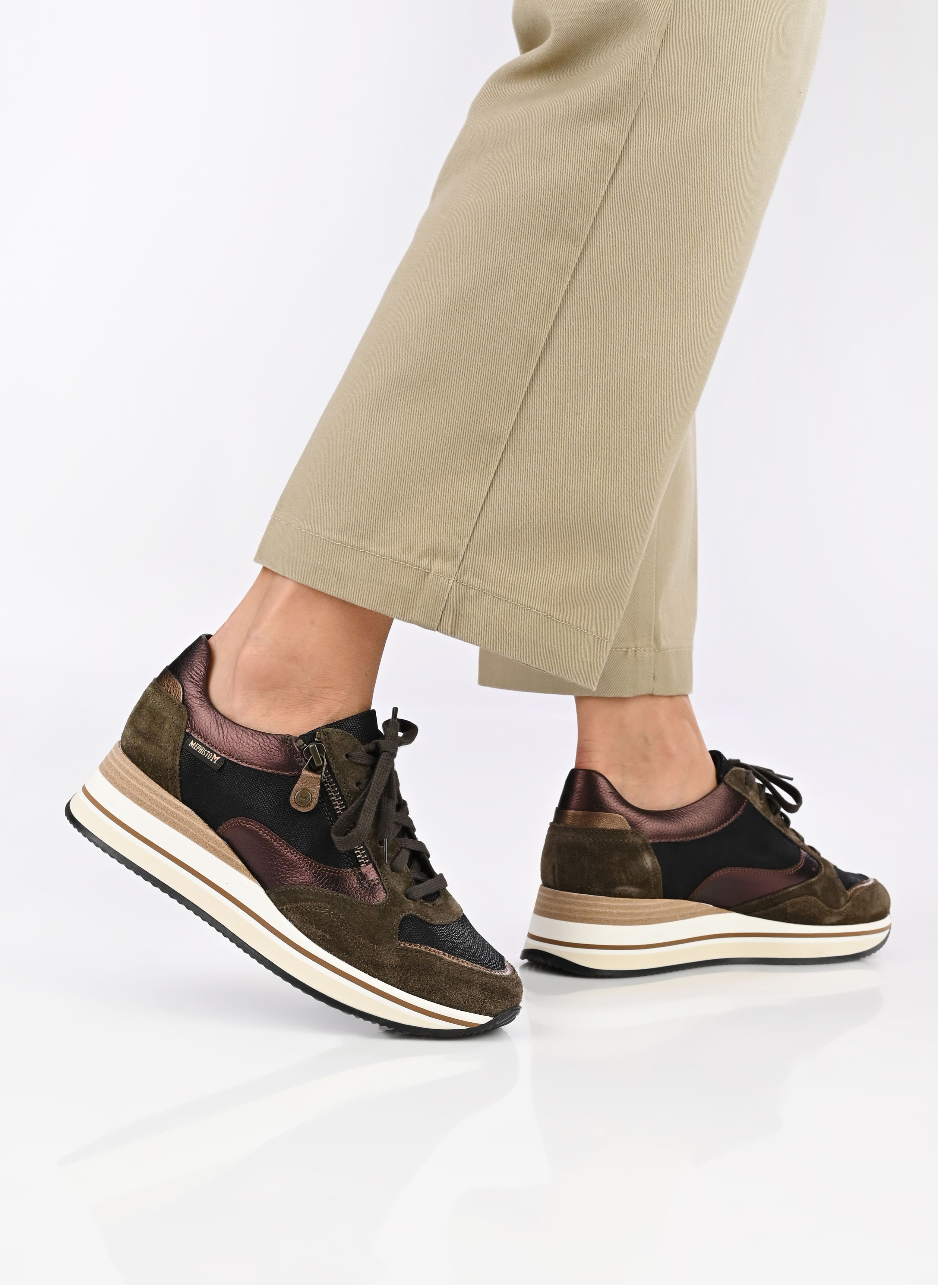 Baskets basses OLIMPIA femme vert Mephisto Baskets basses OLIMPIA femme vert MOSS