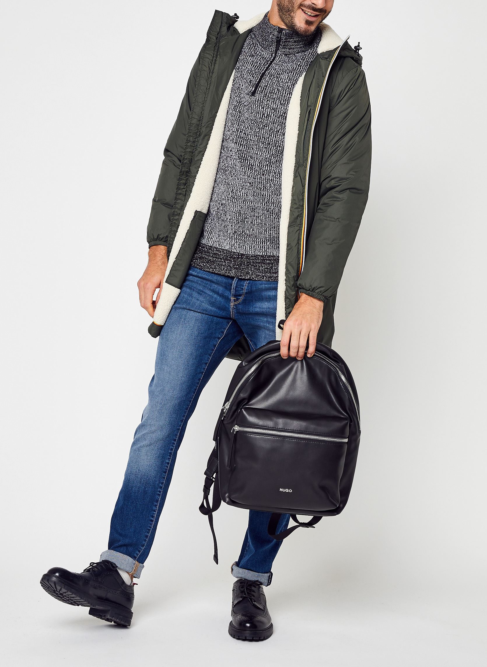 Parka Le Vrai 3.0 Eiffel Orsetto M - Unisexe uomo verde K-Way Parka Le Vrai 3.0 Eiffel Orsetto M - Unisexe uomo verde Green Black