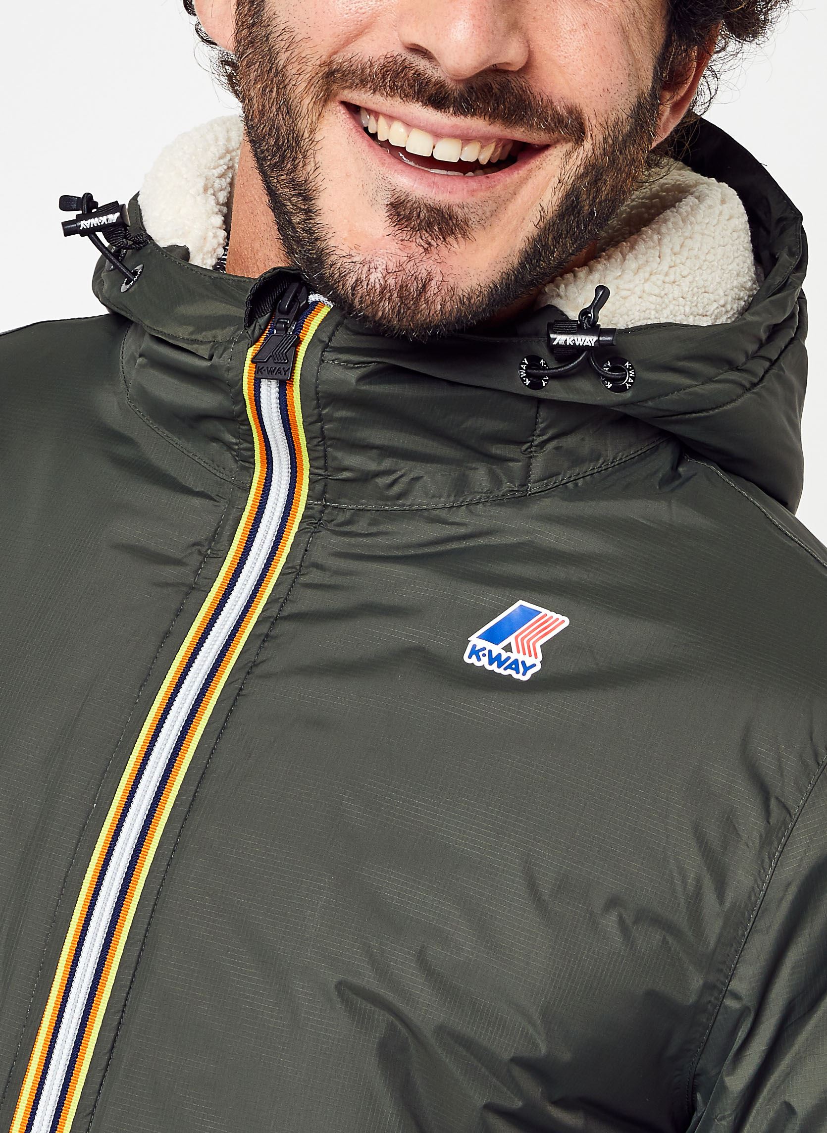 Parka Le Vrai 3.0 Eiffel Orsetto M - Unisexe uomo verde K-Way Parka Le Vrai 3.0 Eiffel Orsetto M - Unisexe uomo verde Green Black