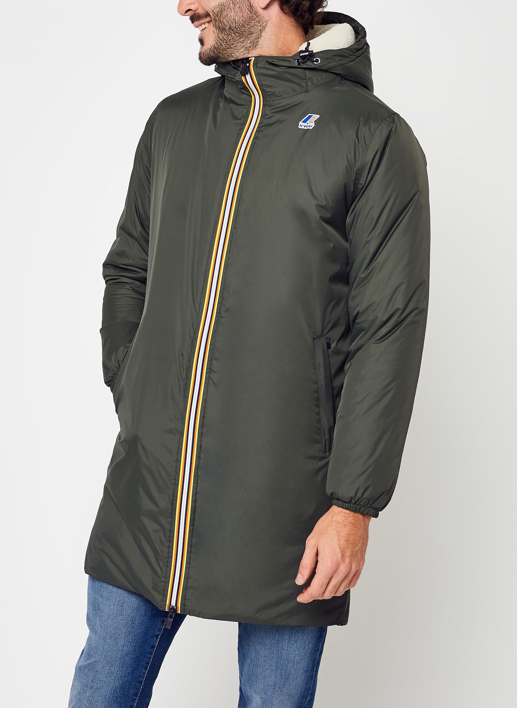 Parka Le Vrai 3.0 Eiffel Orsetto M - Unisexe uomo verde K-Way Parka Le Vrai 3.0 Eiffel Orsetto M - Unisexe uomo verde Green Black