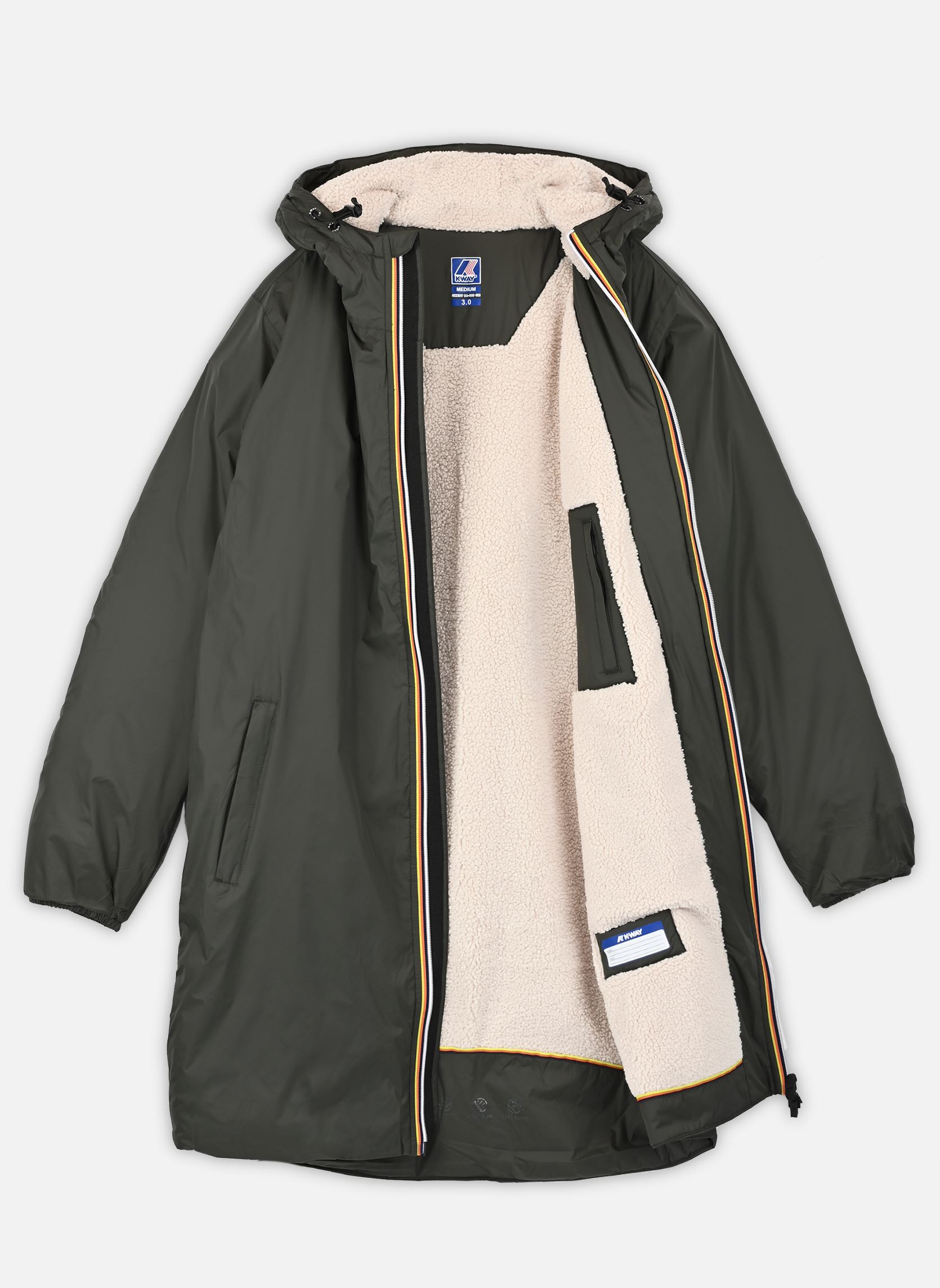 Parka Le Vrai 3.0 Eiffel Orsetto M - Unisexe uomo verde K-Way Parka Le Vrai 3.0 Eiffel Orsetto M - Unisexe uomo verde Green Black