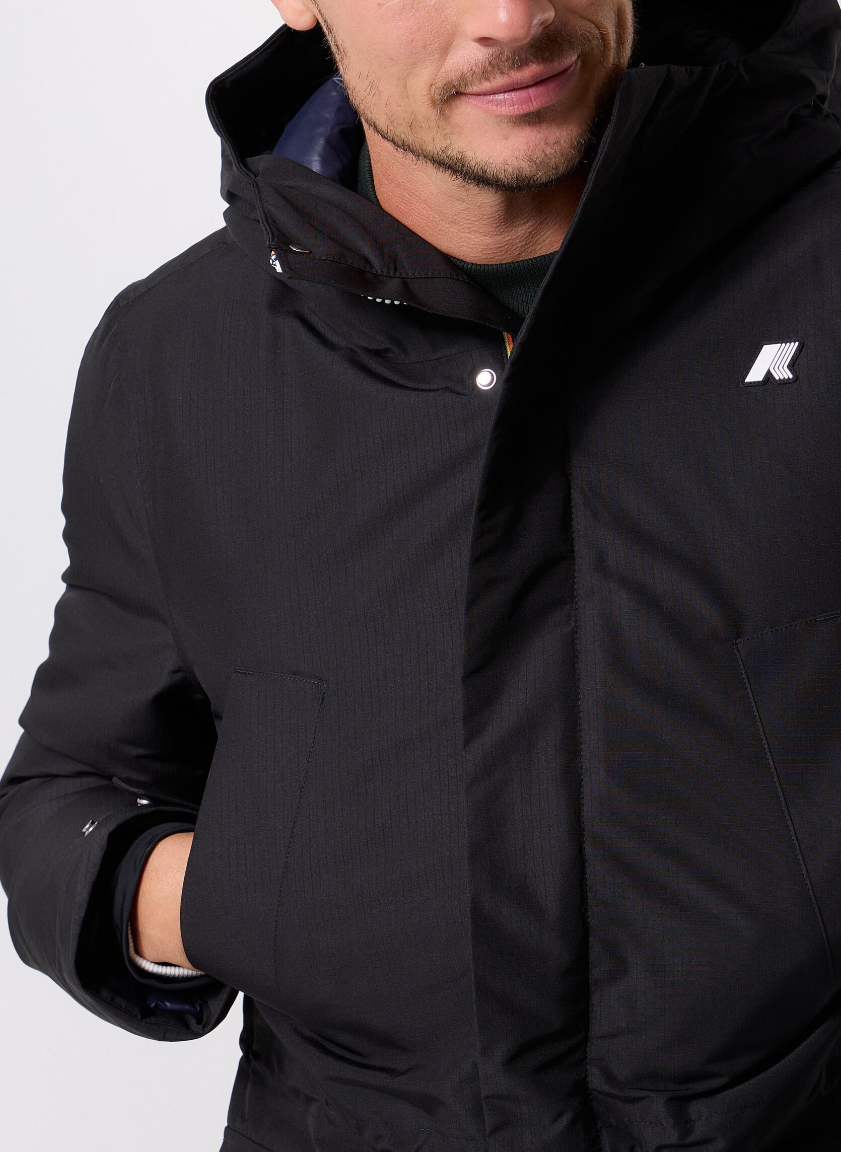 Winterjas Joshua Thermo Heavy heren zwart K-Way Winterjas Joshua Thermo Heavy heren zwart BLACK-BLUE DEPTH