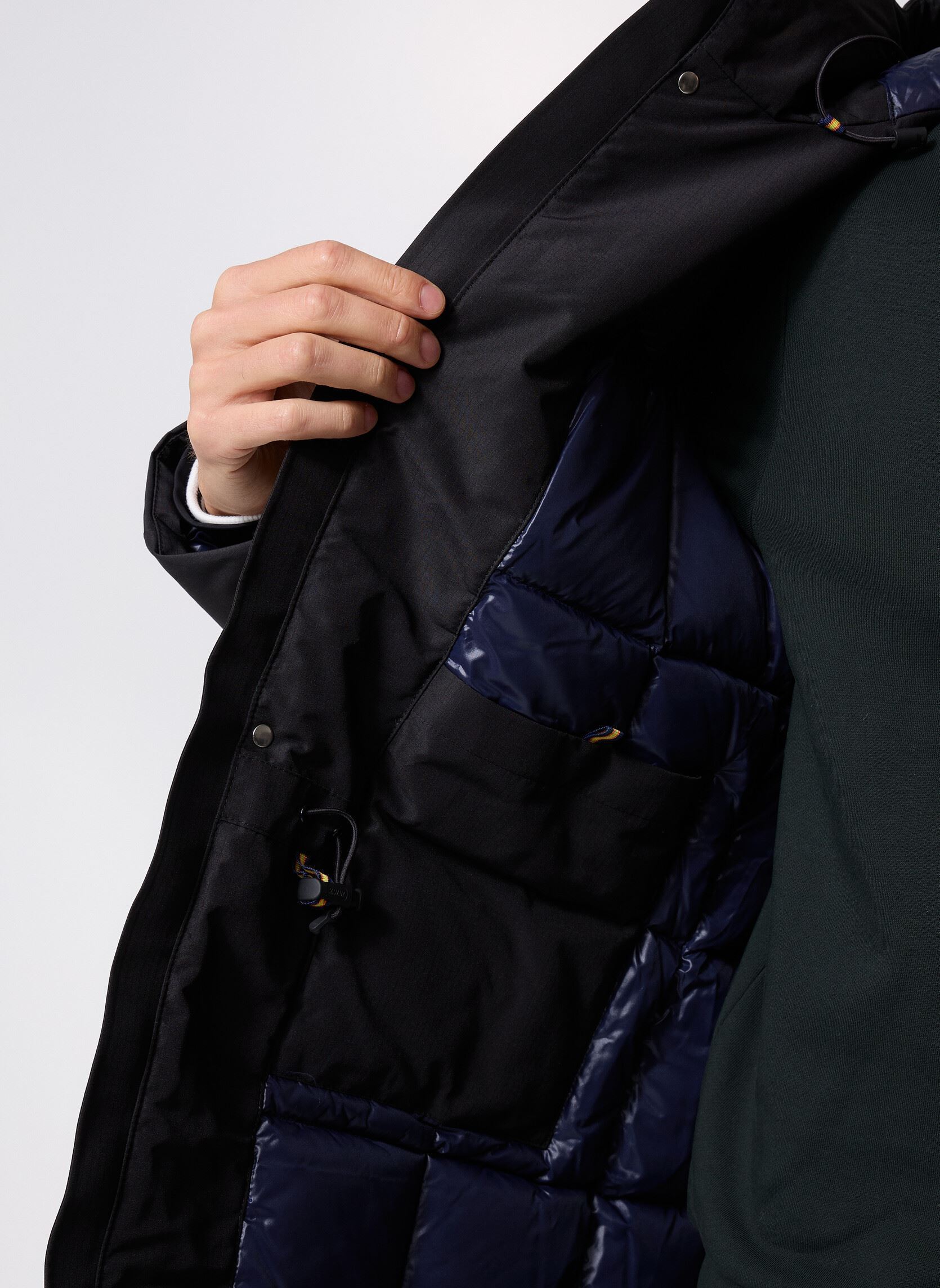 Winterjas Joshua Thermo Heavy heren zwart K-Way Winterjas Joshua Thermo Heavy heren zwart BLACK-BLUE DEPTH