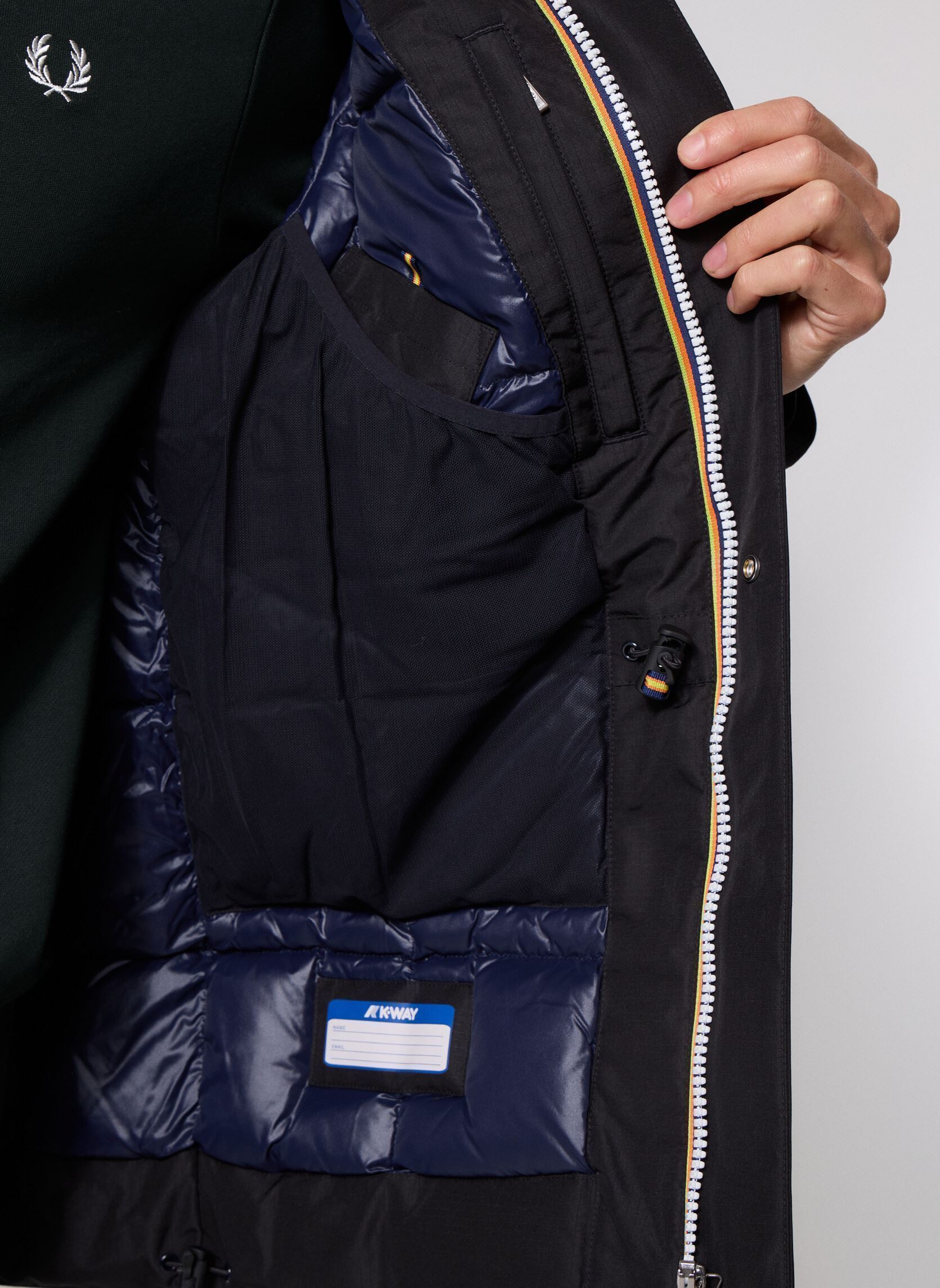 Winterjas Joshua Thermo Heavy heren zwart K-Way Winterjas Joshua Thermo Heavy heren zwart BLACK-BLUE DEPTH