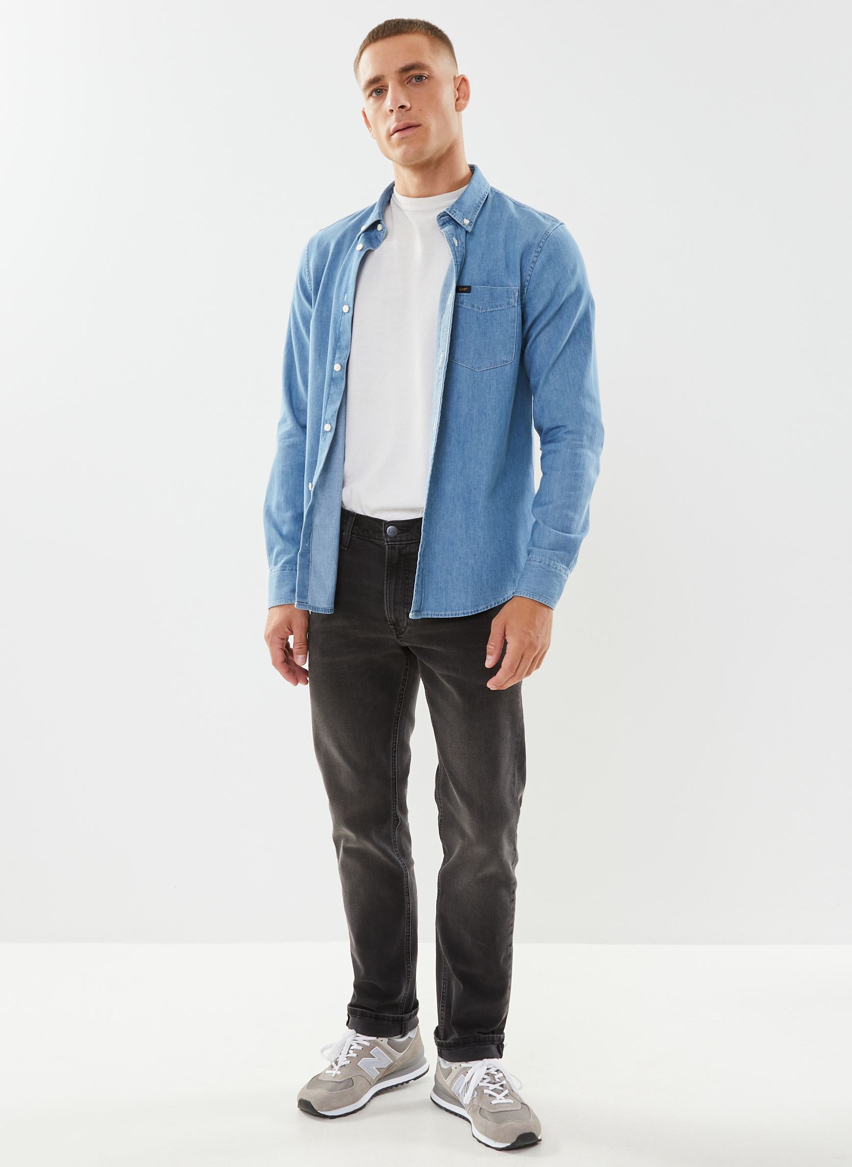 Rechte jeans / Straight Leg Jeans Daren Zip Fly heren grijs Lee Rechte jeans / Straight Leg Jeans Daren Zip Fly heren grijs ASPHALT ROCKER