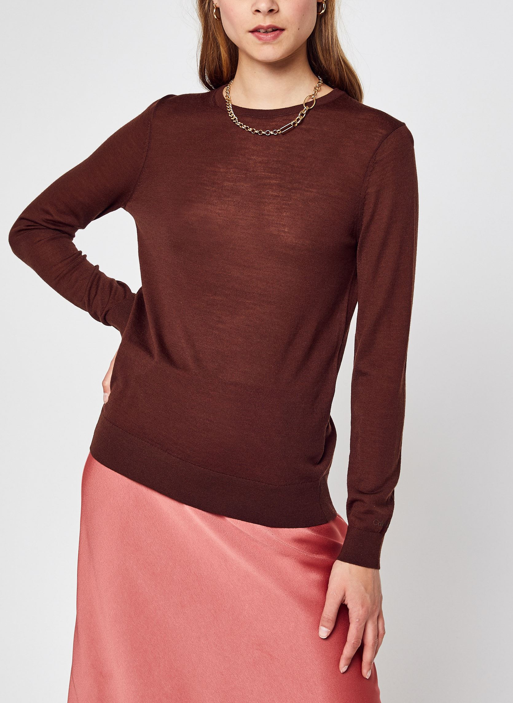Pullover Merino Crew Neck Sweater damen braun Calvin Klein Pullover Merino Crew Neck Sweater damen braun GT8 BROWN