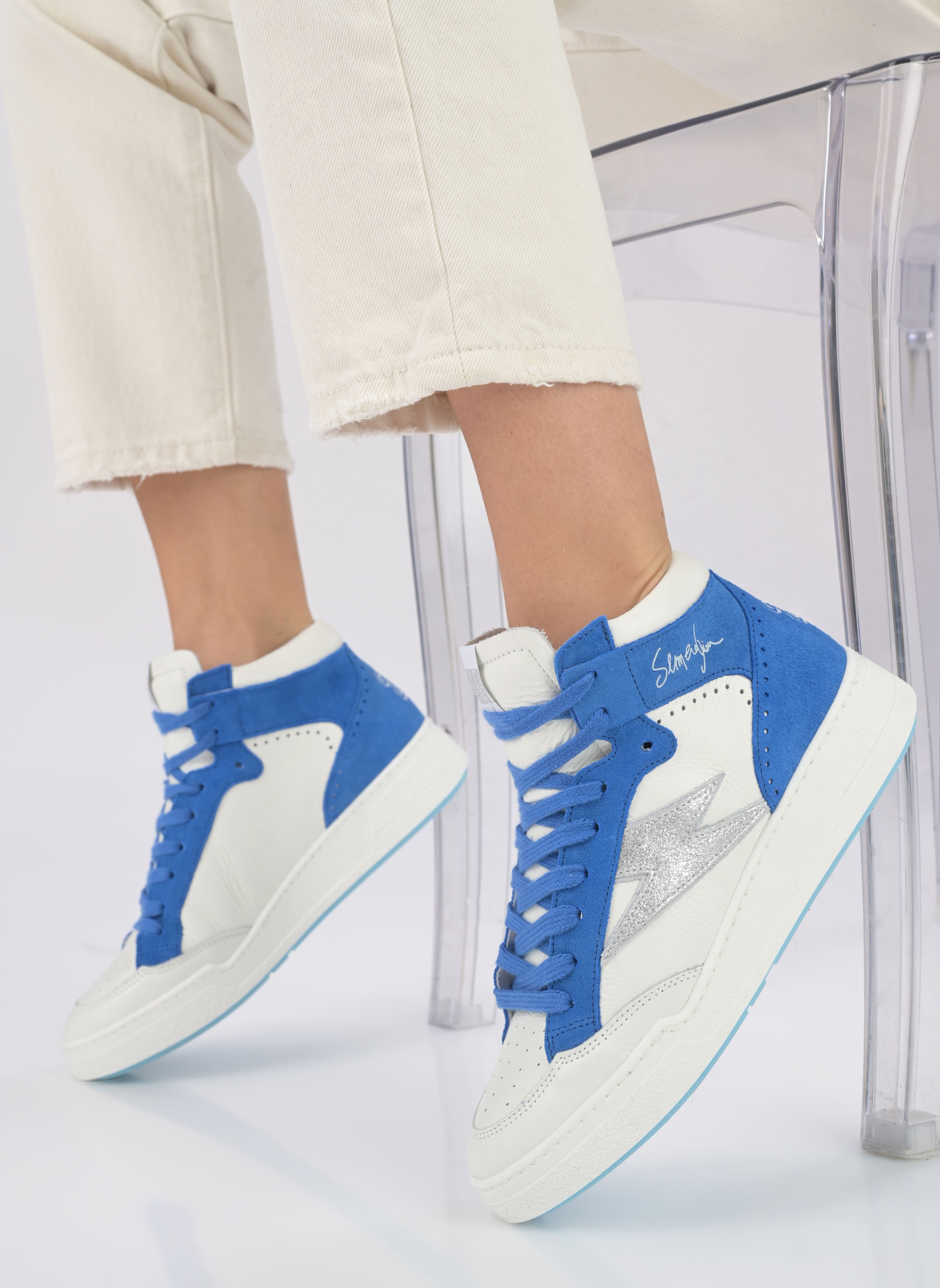 Hoge sneakers Braga dames blauw Semerdjian Hoge sneakers Braga dames blauw 11435