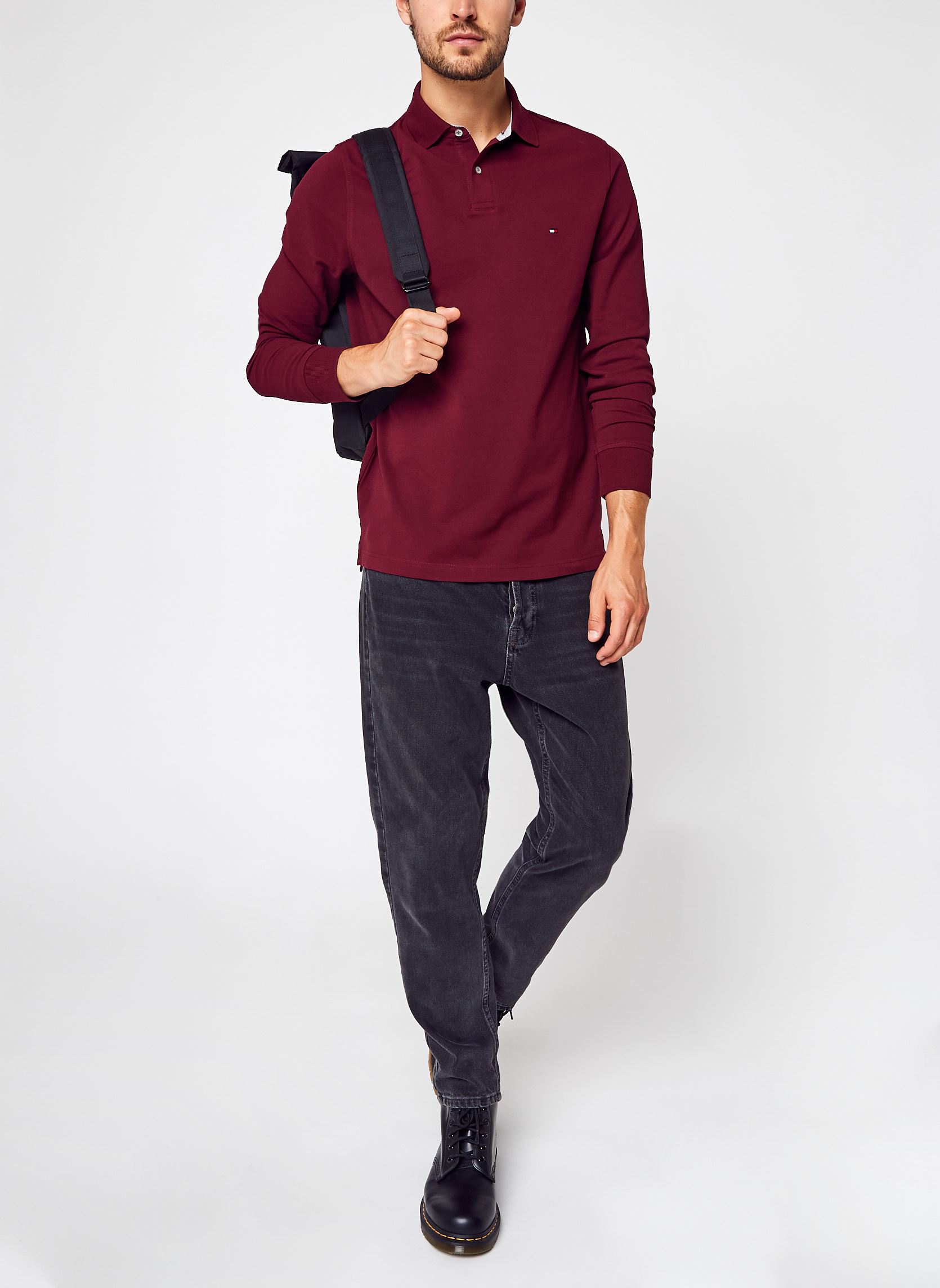 Polos 1985 Regular Ls Polo homme bordeaux Tommy Hilfiger Polos 1985 Regular Ls Polo homme bordeaux BURGUNDY