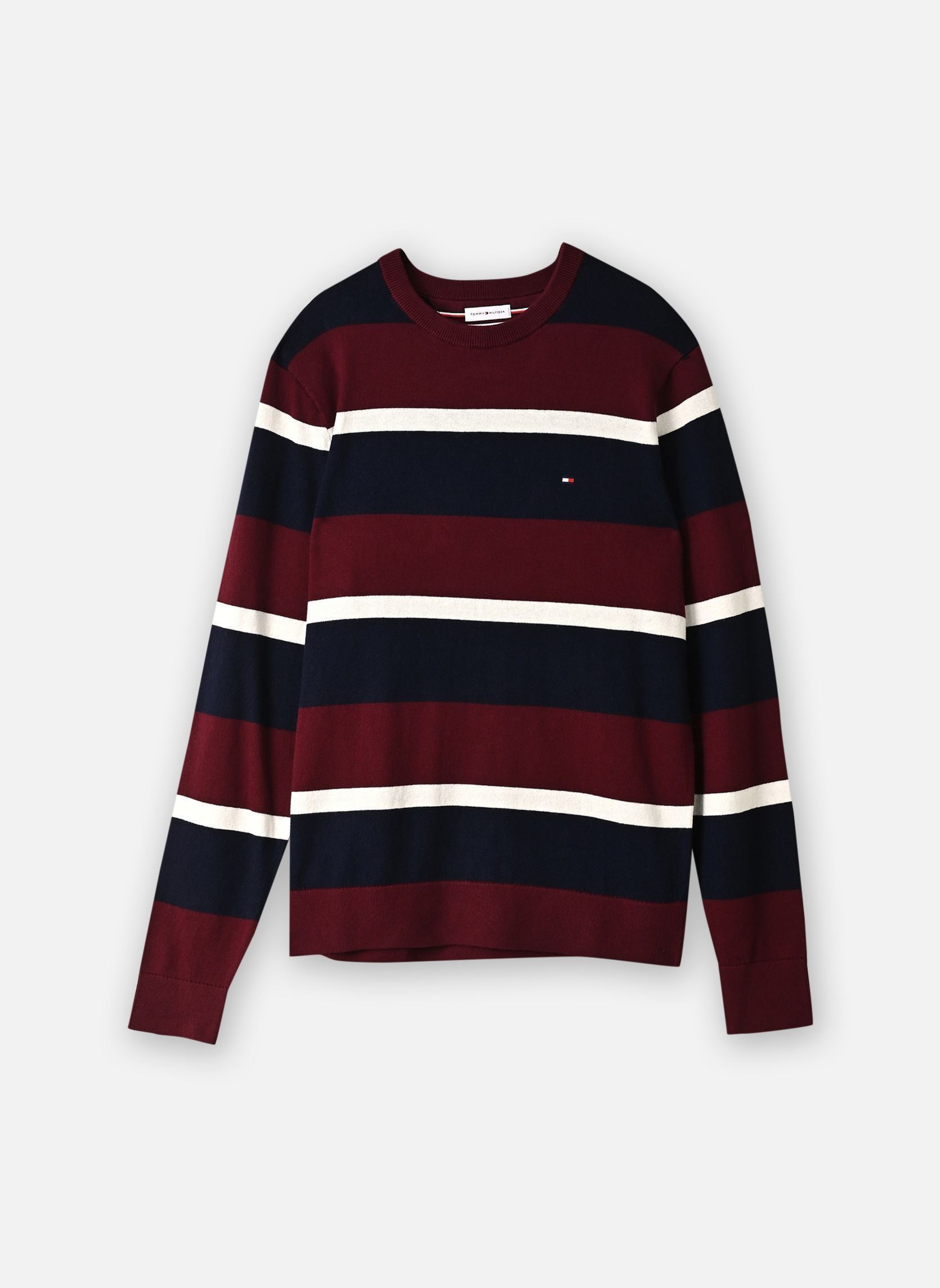 Pulls Pima Org Ctn Cashmere Crew Neck homme bordeaux Tommy Hilfiger Pulls Pima Org Ctn Cashmere Crew Neck homme bordeaux BURGUNDY/NAVY BLUE/IVORY PETAL