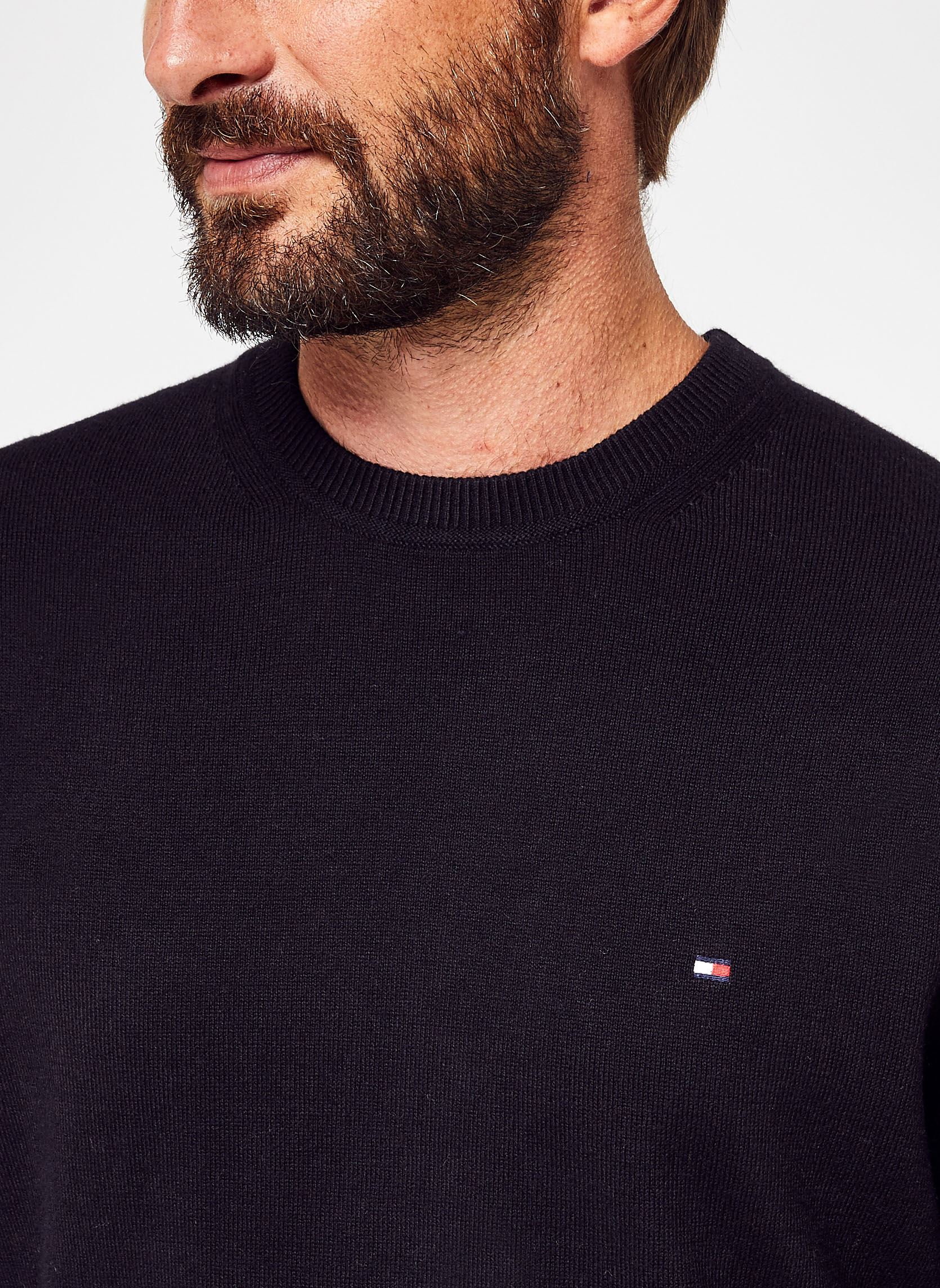 Pulls Pima Org Ctn Cashmere Crew Neck homme noir Tommy Hilfiger Pulls Pima Org Ctn Cashmere Crew Neck homme noir BLACK