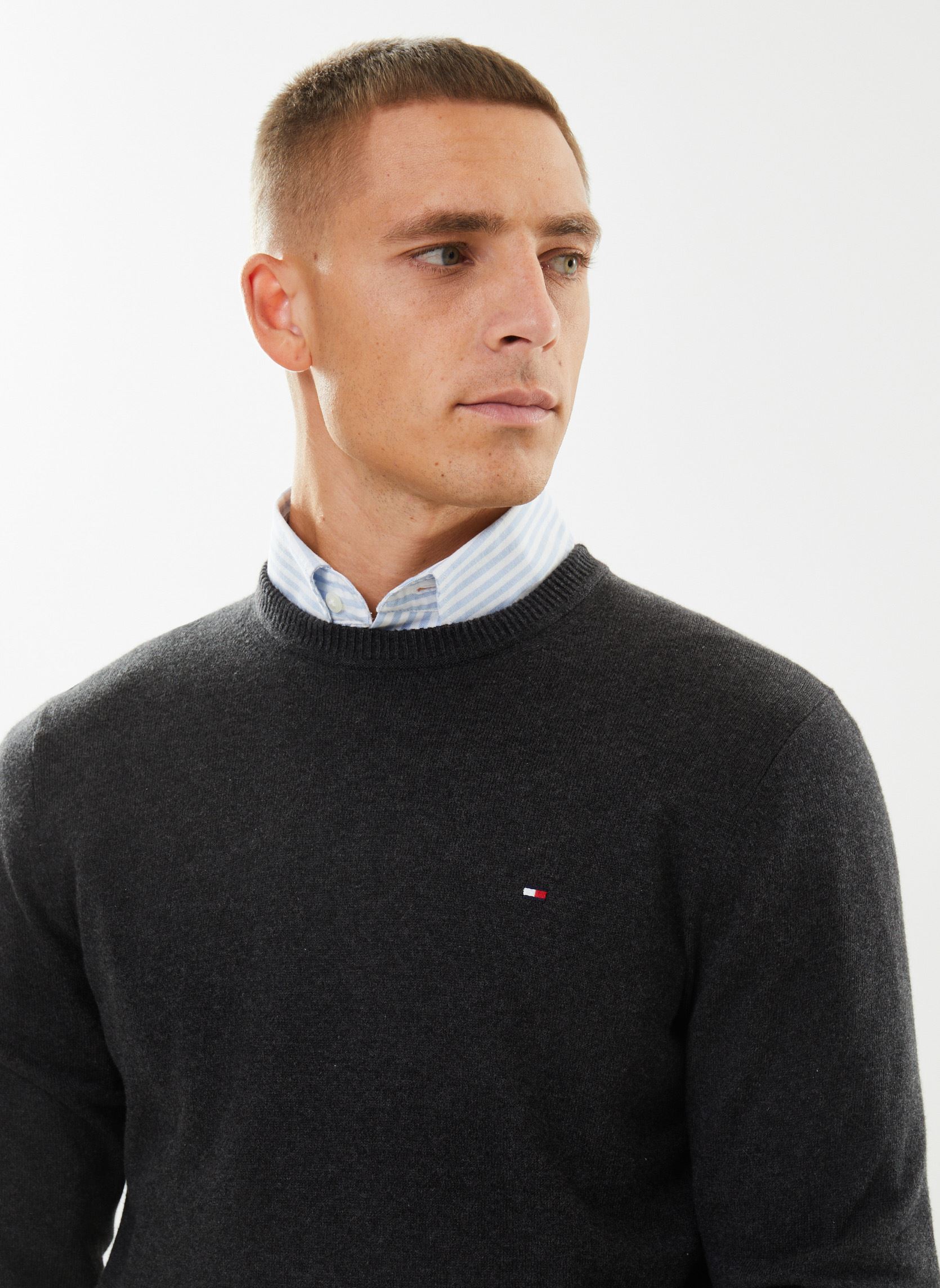 Pulls Pima Org Ctn Cashmere Crew Neck homme gris Tommy Hilfiger Pulls Pima Org Ctn Cashmere Crew Neck homme gris DARK GREY HEATHER