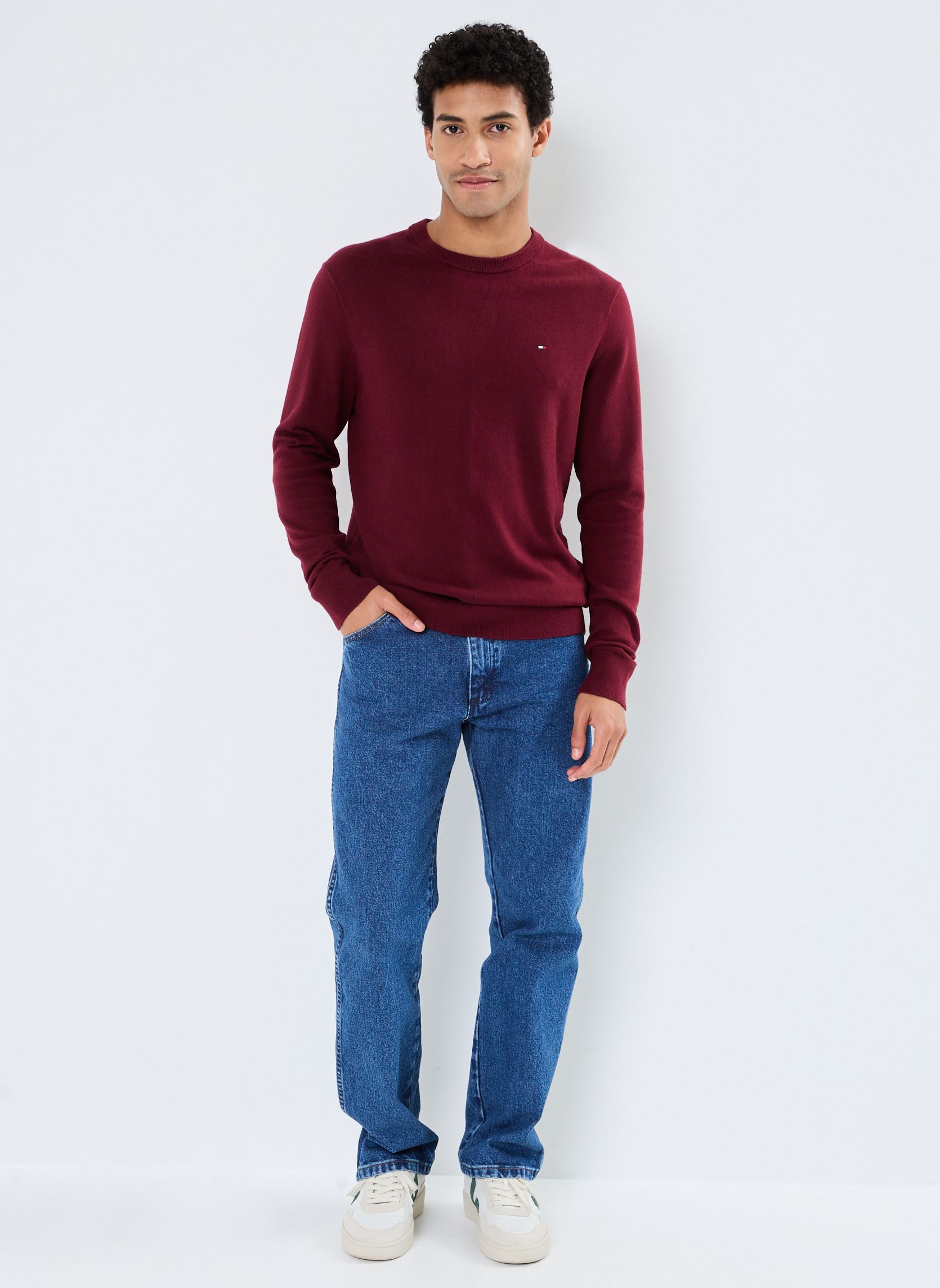 Pulls Pima Org Ctn Cashmere Crew Neck homme bordeaux Tommy Hilfiger Pulls Pima Org Ctn Cashmere Crew Neck homme bordeaux BURGUNDY