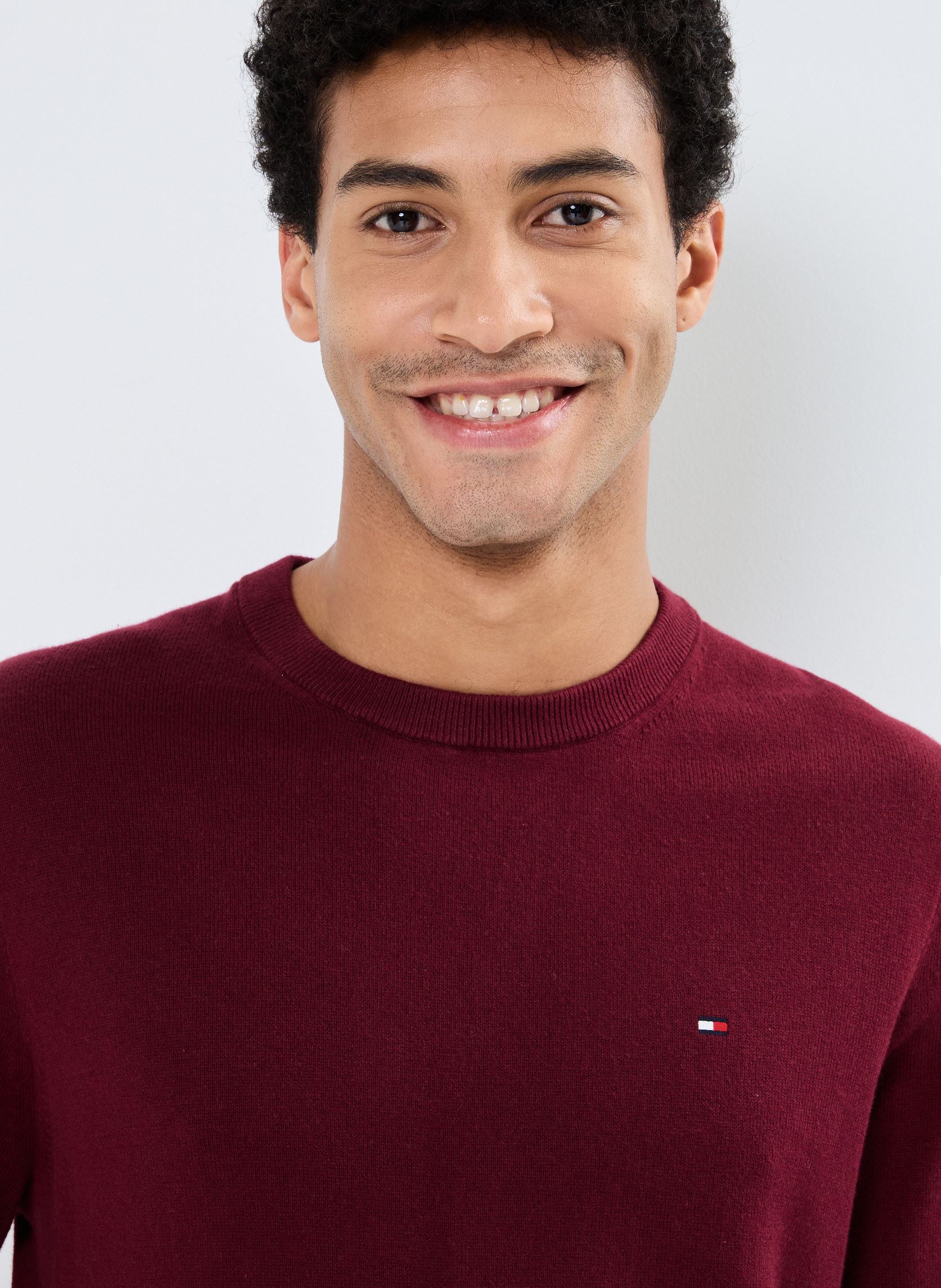 Pulls Pima Org Ctn Cashmere Crew Neck homme bordeaux Tommy Hilfiger Pulls Pima Org Ctn Cashmere Crew Neck homme bordeaux BURGUNDY