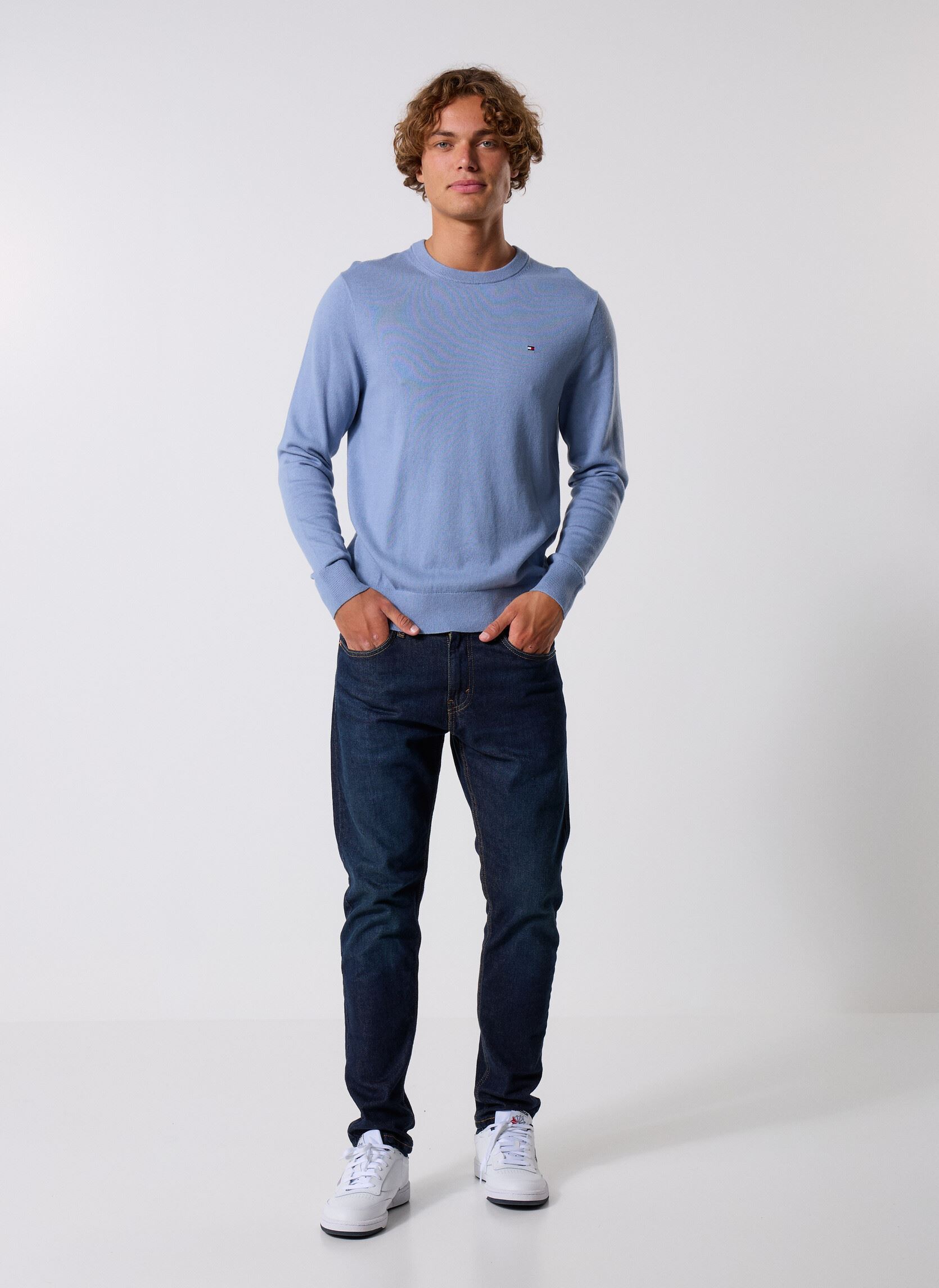 Pullover Pima Org Ctn Cashmere Crew Neck herren blau Tommy Hilfiger Pullover Pima Org Ctn Cashmere Crew Neck herren blau BLUE