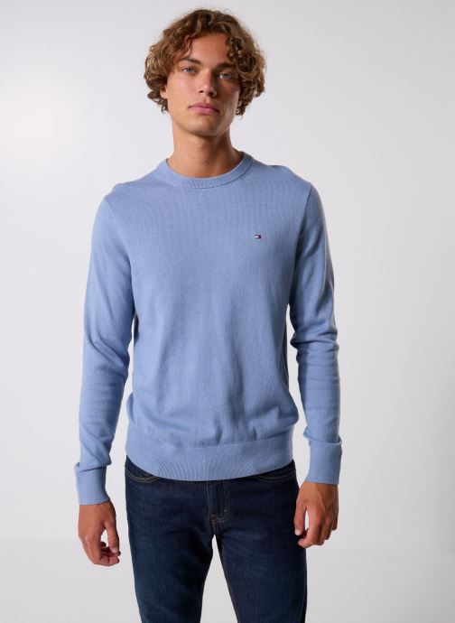 Tommy Hilfiger Pulls Pima Org Ctn Cashmere Crew Neck homme bleu