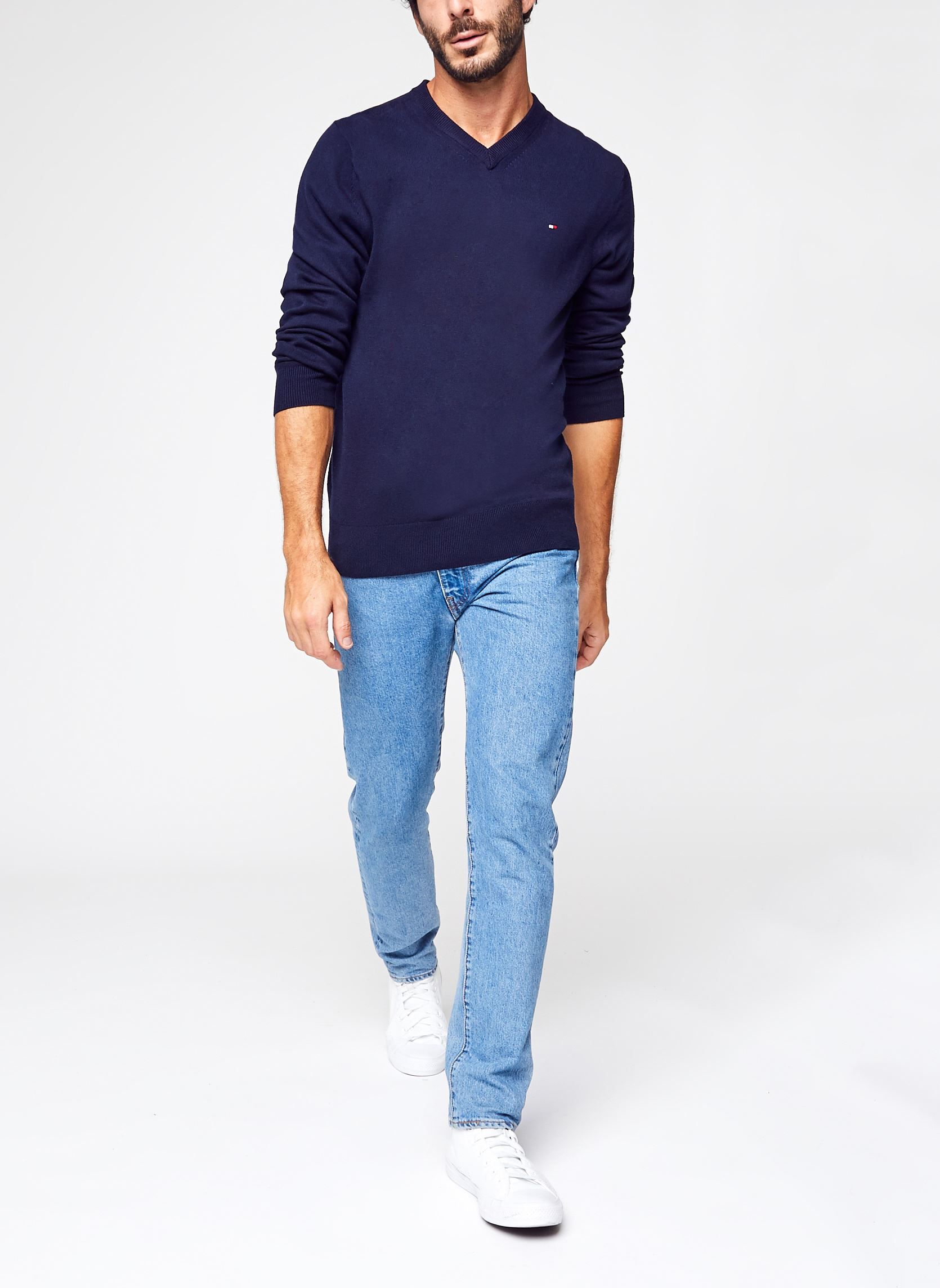 Pulls Pima Org Ctn Cashmere V Neck homme bleu Tommy Hilfiger Pulls Pima Org Ctn Cashmere V Neck homme bleu NAVY BLUE