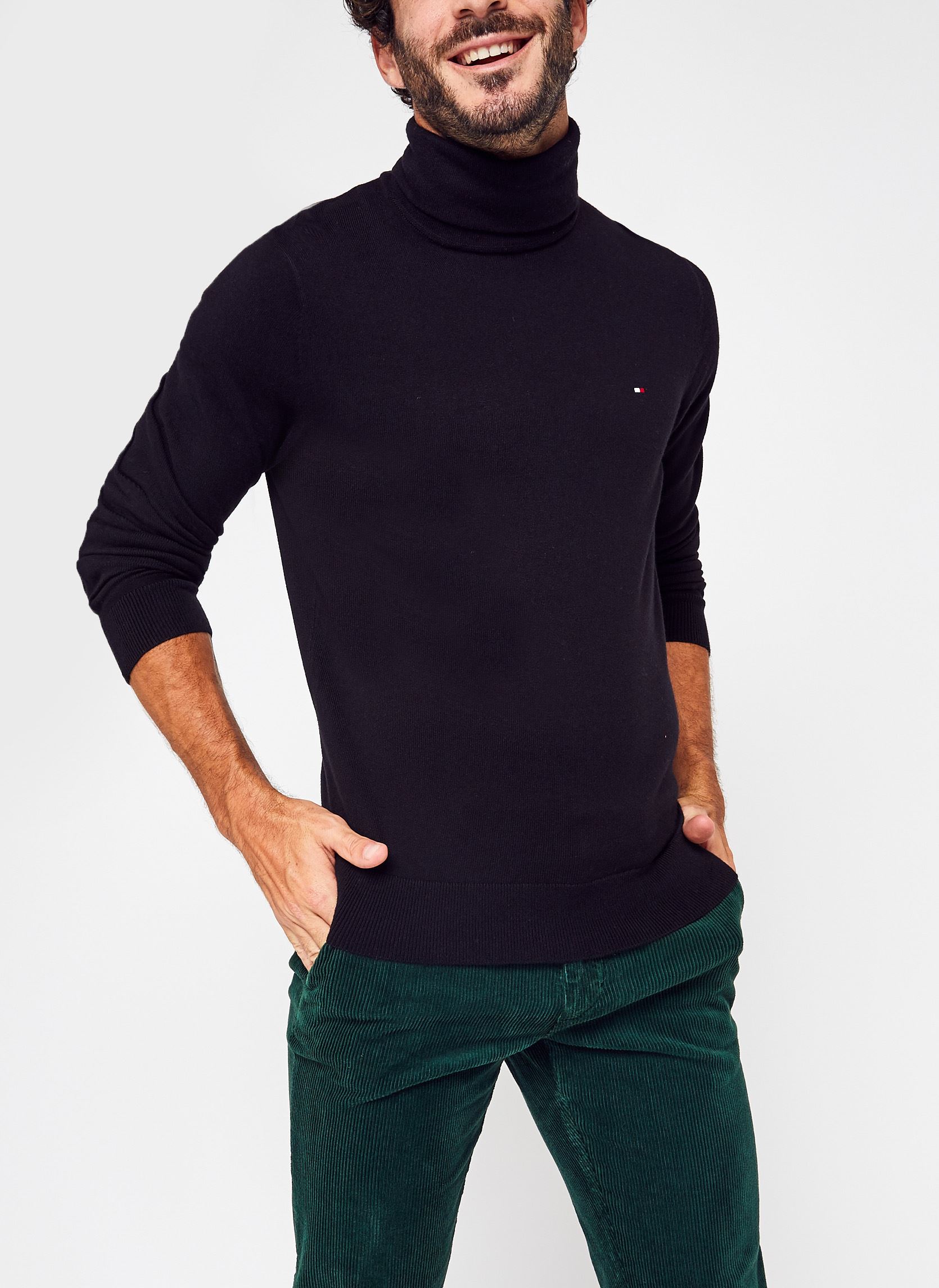Pull Tommy Hilfiger PIMA ORG CTN CASHMERE ROLL NECK EU - vue 6