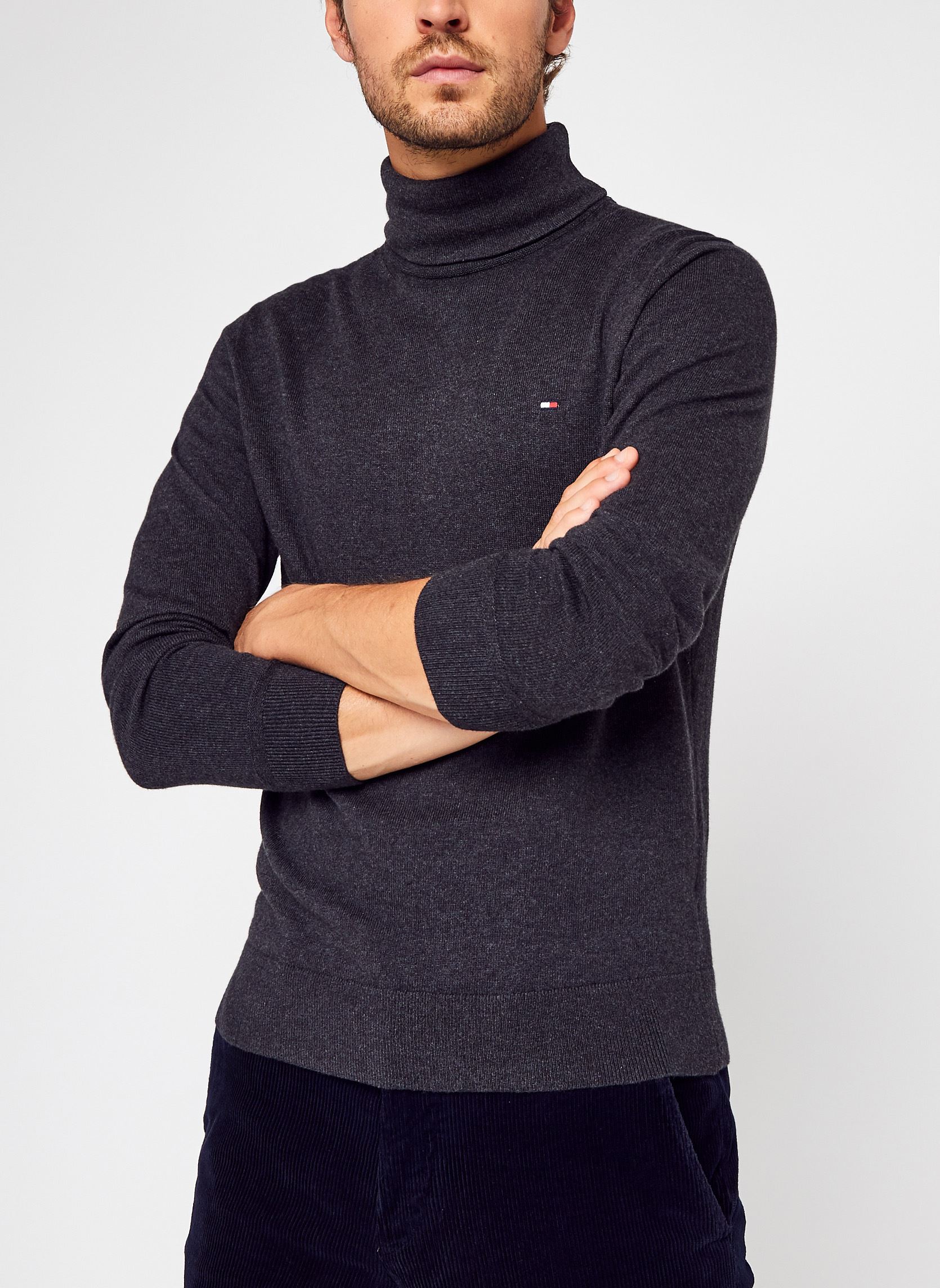 Pull Tommy Hilfiger PIMA ORG CTN CASHMERE ROLL NECK EU - vue 3