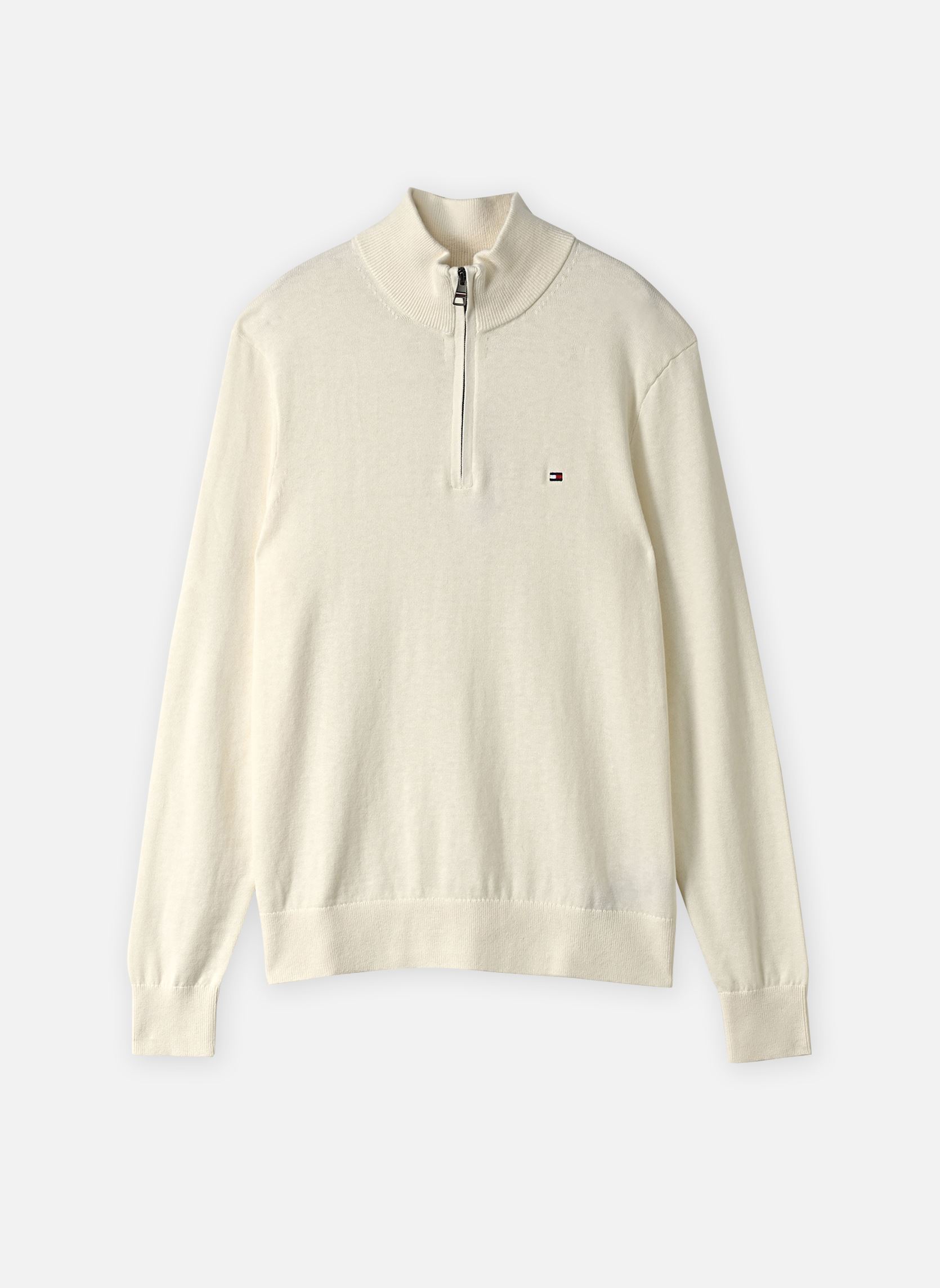Pulls Pima Org Ctn Cashmere Zip Mock homme blanc Tommy Hilfiger Pulls Pima Org Ctn Cashmere Zip Mock homme blanc IVORY PETAL