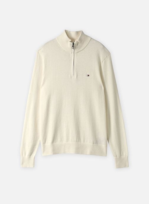Tommy Hilfiger Pulls Pima Org Ctn Cashmere Zip Mock homme blanc
