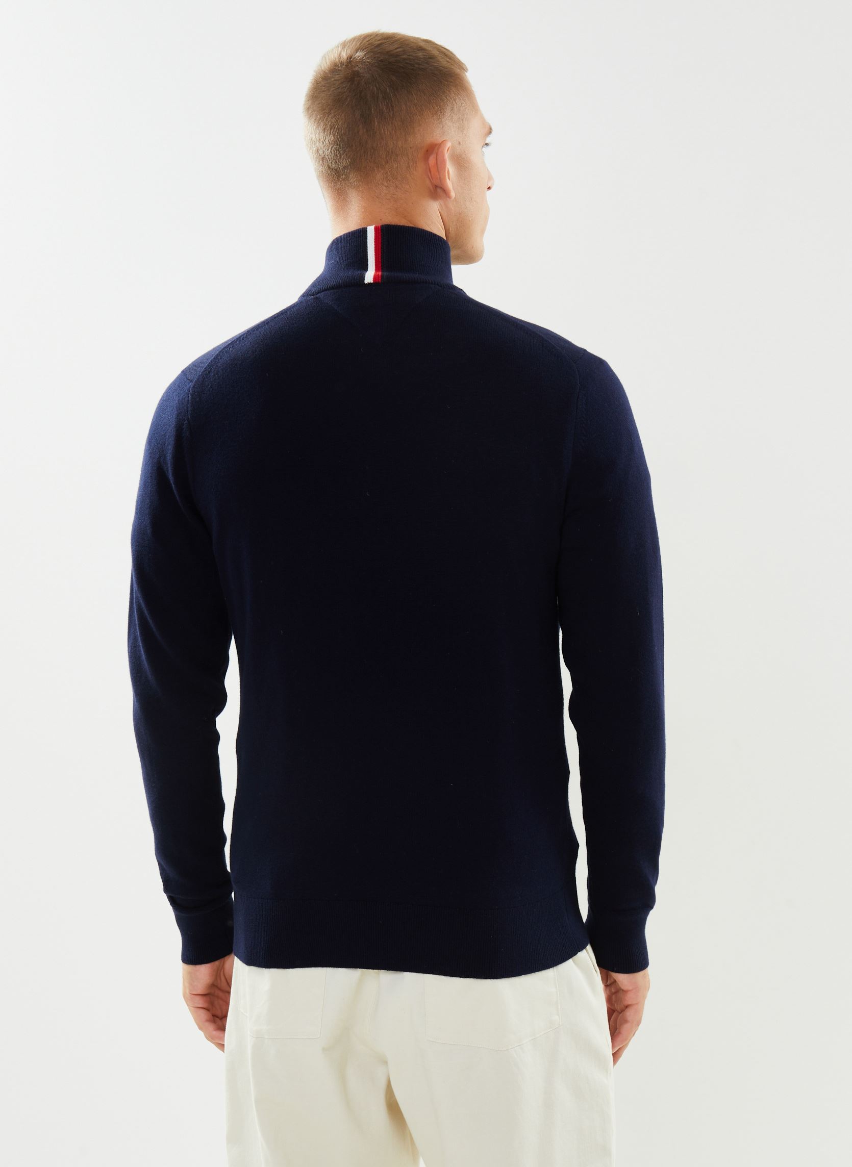 Pulls Pima Org Ctn Cashmere Zip Mock homme bleu Tommy Hilfiger Pulls Pima Org Ctn Cashmere Zip Mock homme bleu NAVY BLUE