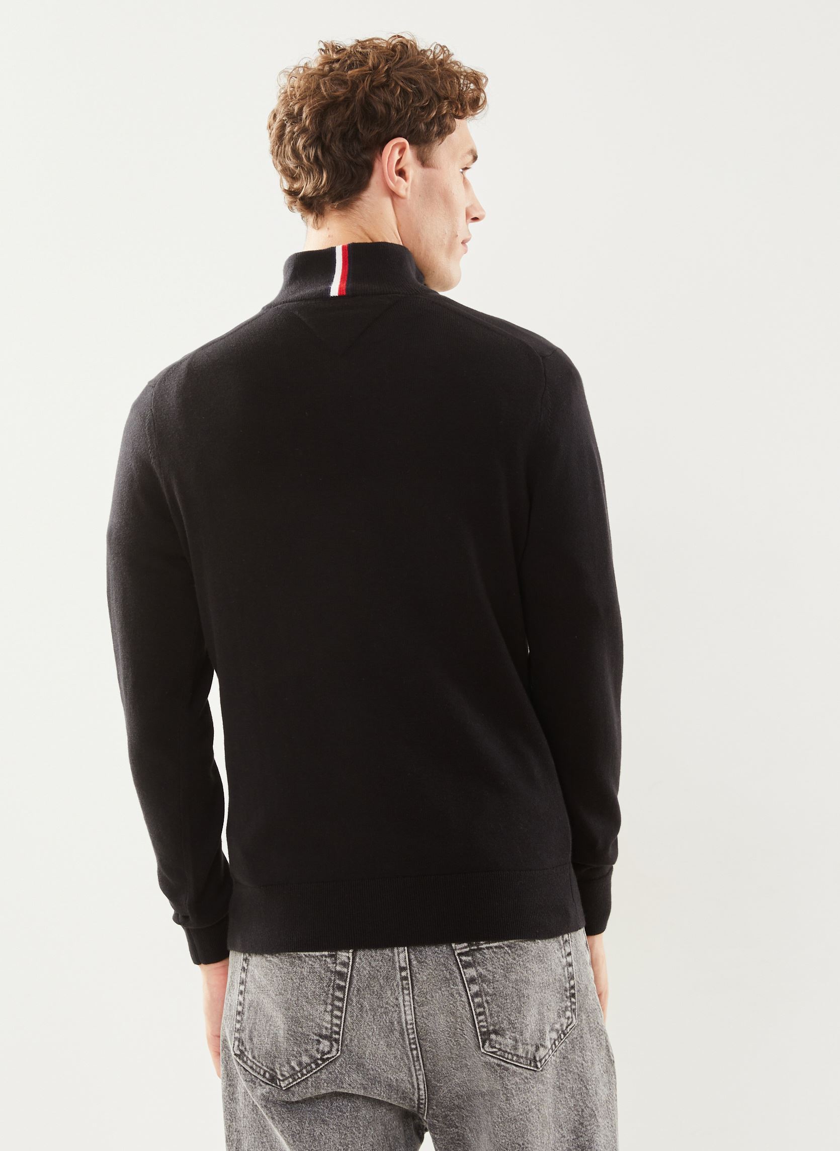 Pulls Pima Org Ctn Cashmere Zip Mock homme noir Tommy Hilfiger Pulls Pima Org Ctn Cashmere Zip Mock homme noir BLACK