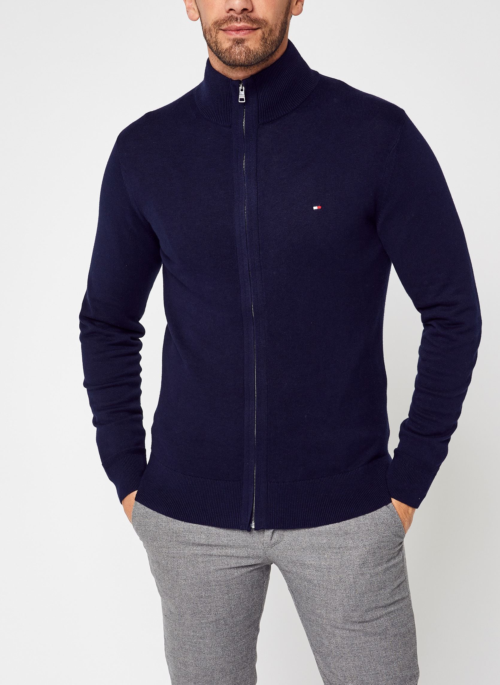 Gilets Pima Org Ctn Cashmere Zip Thru homme bleu Tommy Hilfiger Gilets Pima Org Ctn Cashmere Zip Thru homme bleu NAVY BLUE