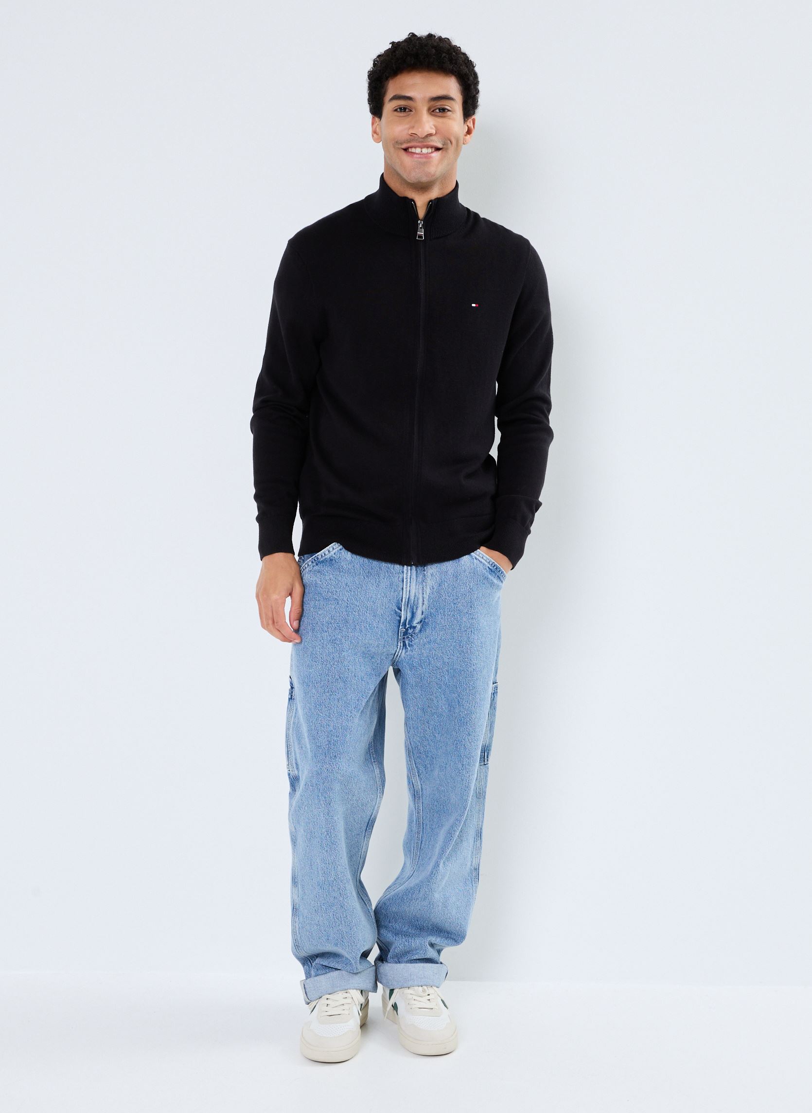 Gilets Pima Org Ctn Cashmere Zip Thru homme noir Tommy Hilfiger Gilets Pima Org Ctn Cashmere Zip Thru homme noir BLACK