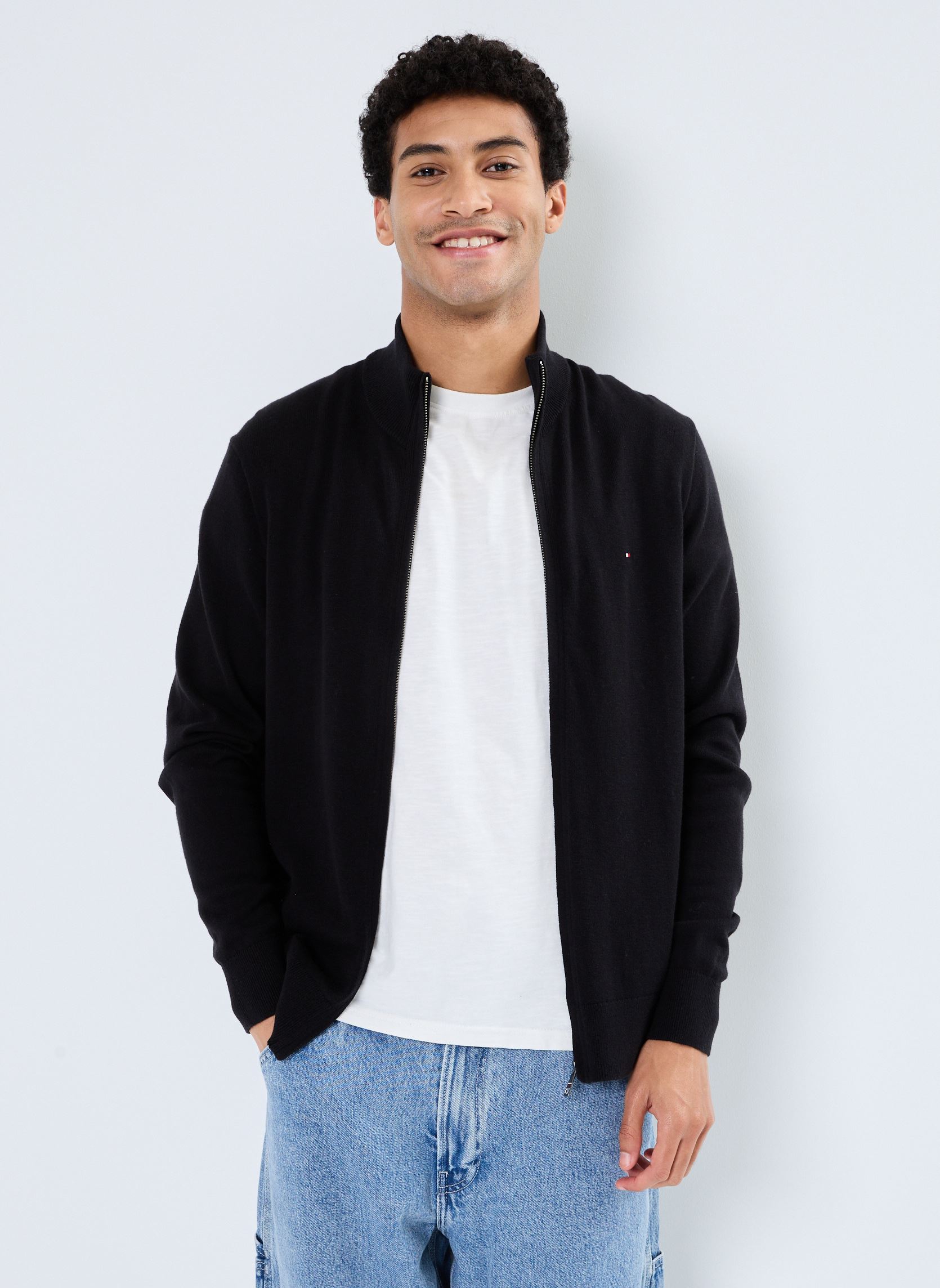 Gilet Tommy Hilfiger PIMA ORG CTN CASHMERE ZIP THRU Unique - vue 5