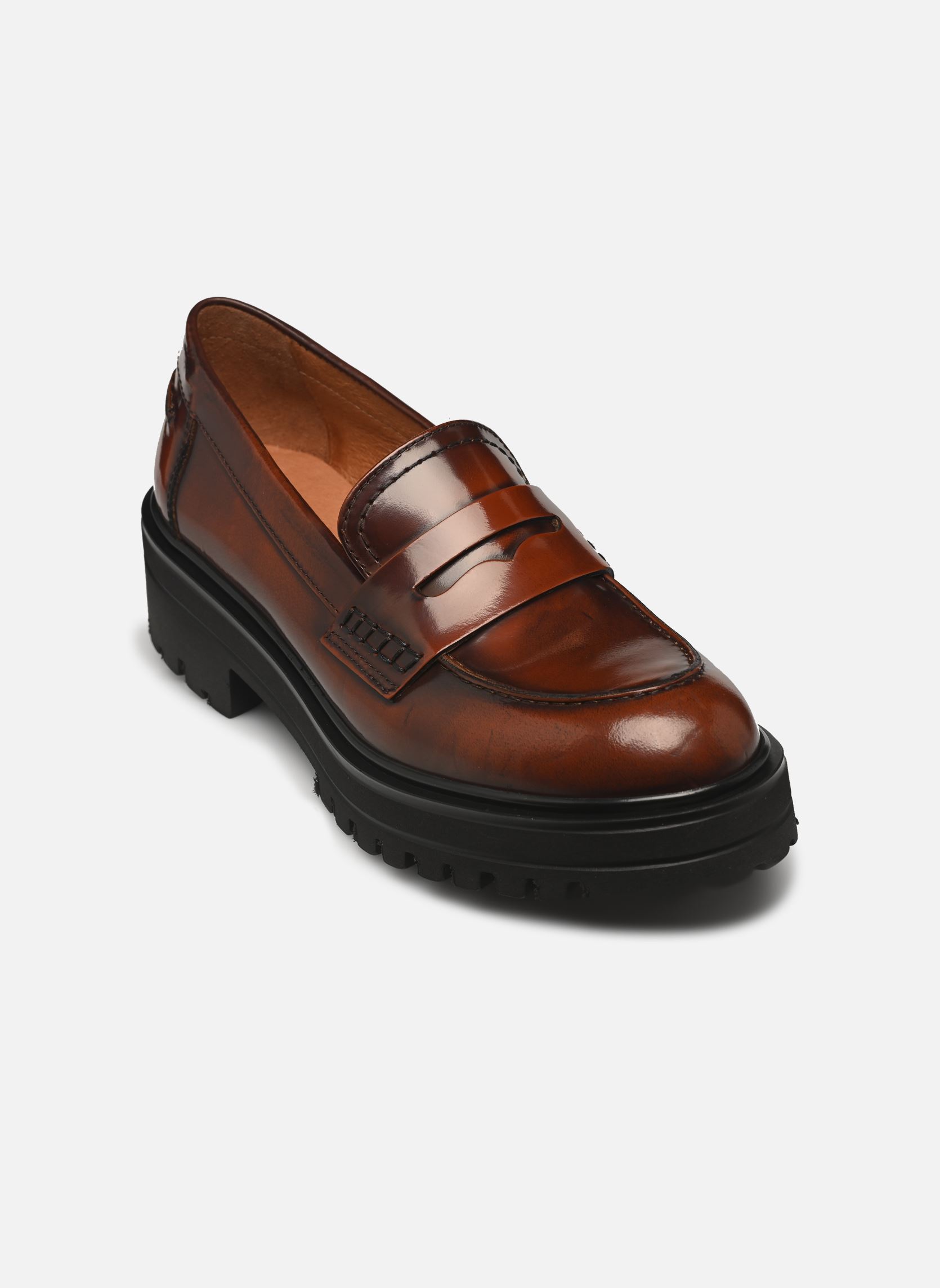 Mocassins ALFI dames bruin Jonak Mocassins ALFI dames bruin CUIR GLACE MARRON