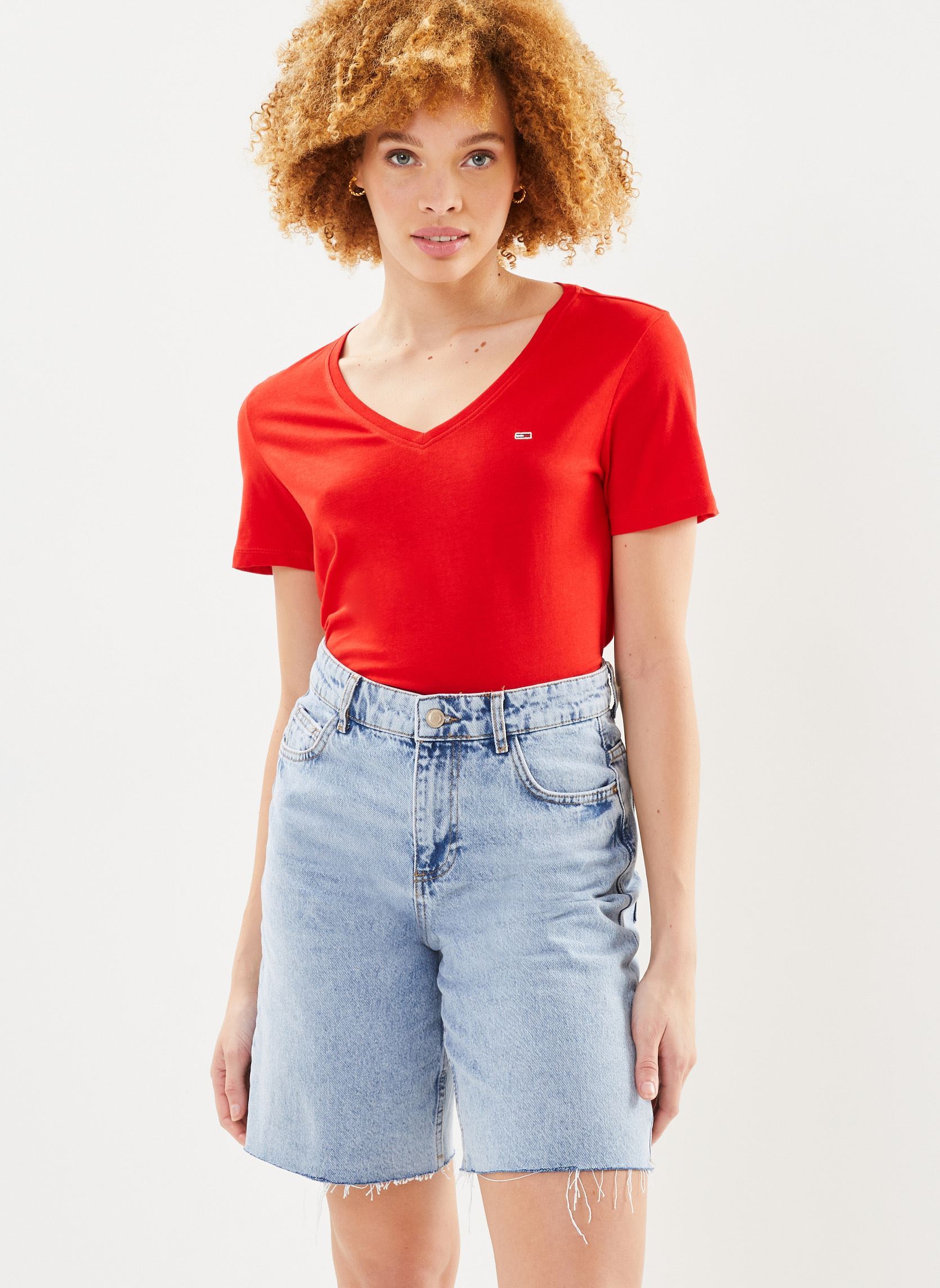 Vêtements Tommy Jeans Tjw Slim Soft V Neck pour Accessoires - vue 2