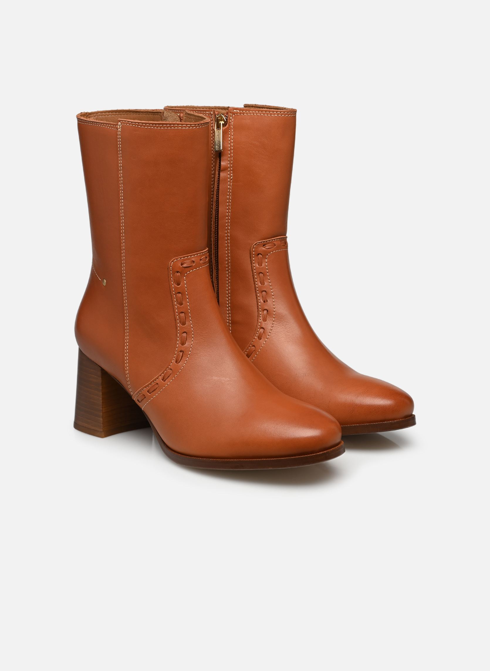 Niedrige Ankle Boots Bottines Seventies Talon 70Mm En Cuir Li damen braun Vanessa Bruno Niedrige Ankle Boots Bottines Seventies Talon 70Mm En Cuir Li damen braun COGNAC