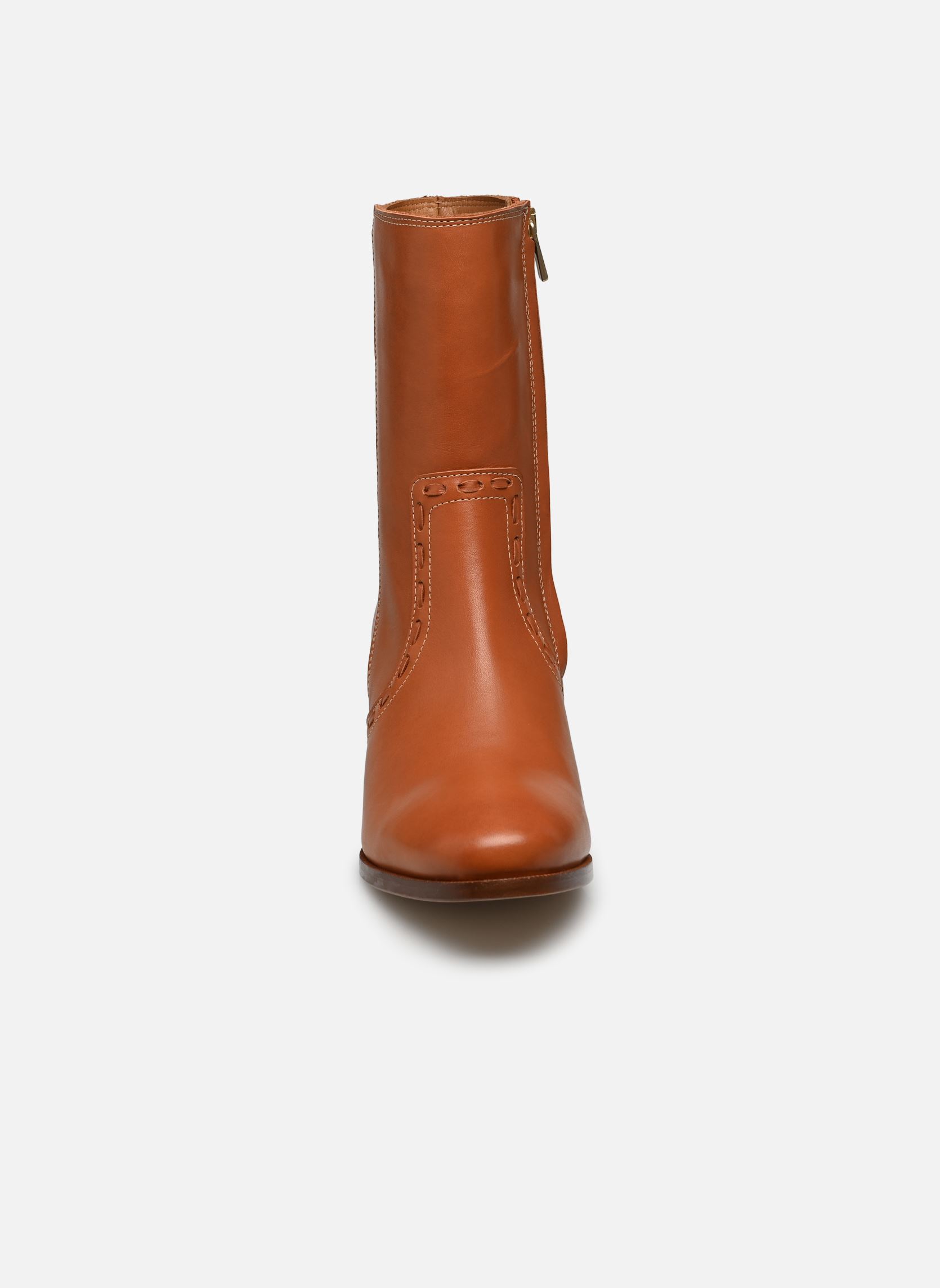 Niedrige Ankle Boots Bottines Seventies Talon 70Mm En Cuir Li damen braun Vanessa Bruno Niedrige Ankle Boots Bottines Seventies Talon 70Mm En Cuir Li damen braun COGNAC