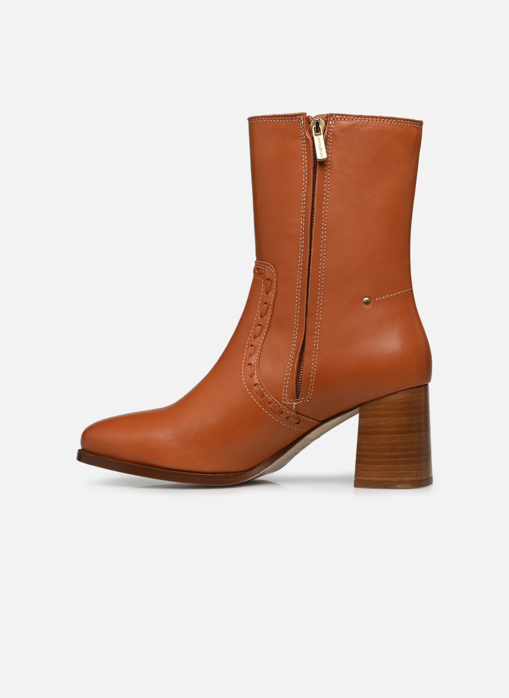 Niedrige Ankle Boots Bottines Seventies Talon 70Mm En Cuir Li damen braun Vanessa Bruno Niedrige Ankle Boots Bottines Seventies Talon 70Mm En Cuir Li damen braun COGNAC
