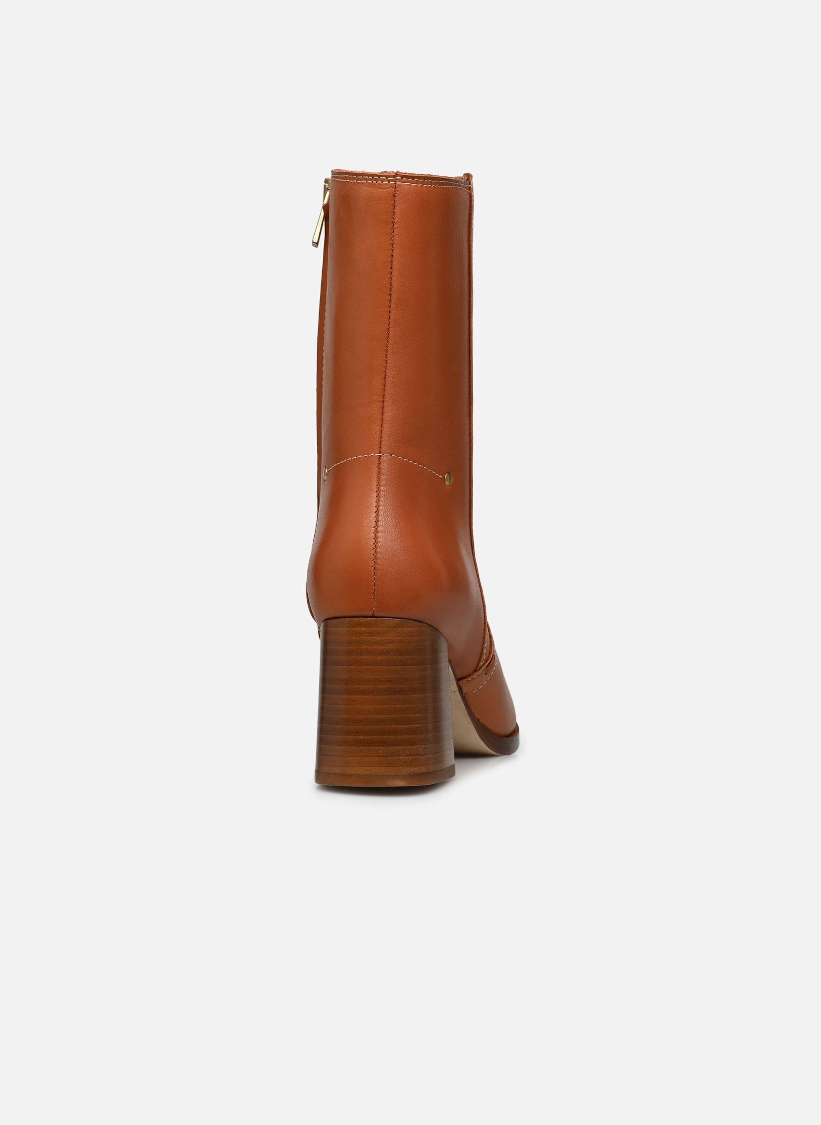 Niedrige Ankle Boots Bottines Seventies Talon 70Mm En Cuir Li damen braun Vanessa Bruno Niedrige Ankle Boots Bottines Seventies Talon 70Mm En Cuir Li damen braun COGNAC