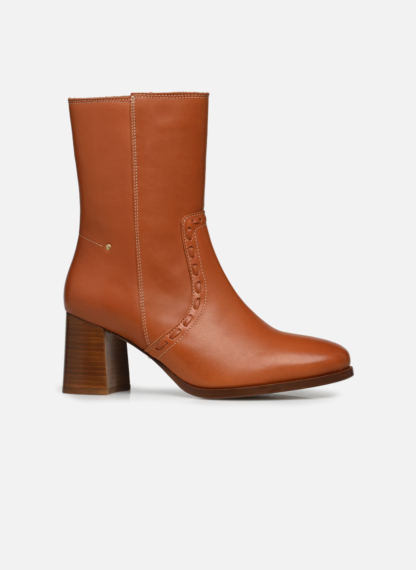 Niedrige Ankle Boots Bottines Seventies Talon 70Mm En Cuir Li damen braun Vanessa Bruno Niedrige Ankle Boots Bottines Seventies Talon 70Mm En Cuir Li damen braun COGNAC