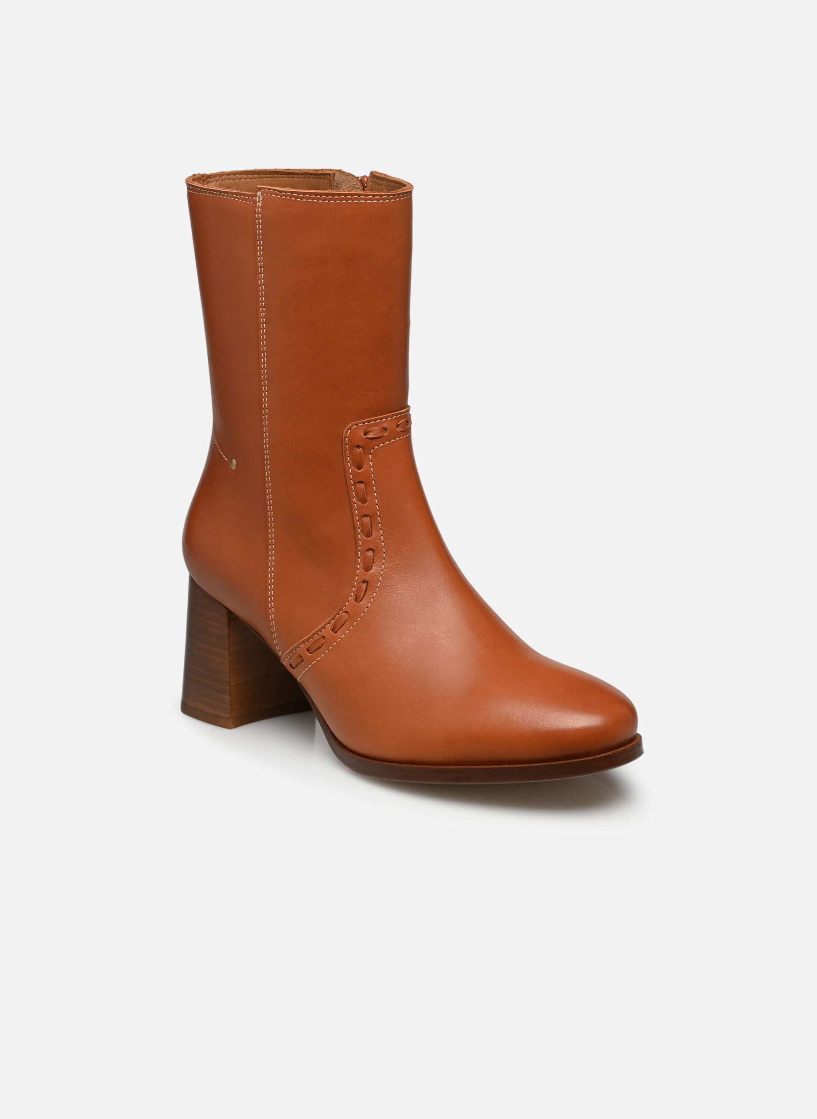 Niedrige Ankle Boots Bottines Seventies Talon 70Mm En Cuir Li damen braun Vanessa Bruno Niedrige Ankle Boots Bottines Seventies Talon 70Mm En Cuir Li damen braun COGNAC