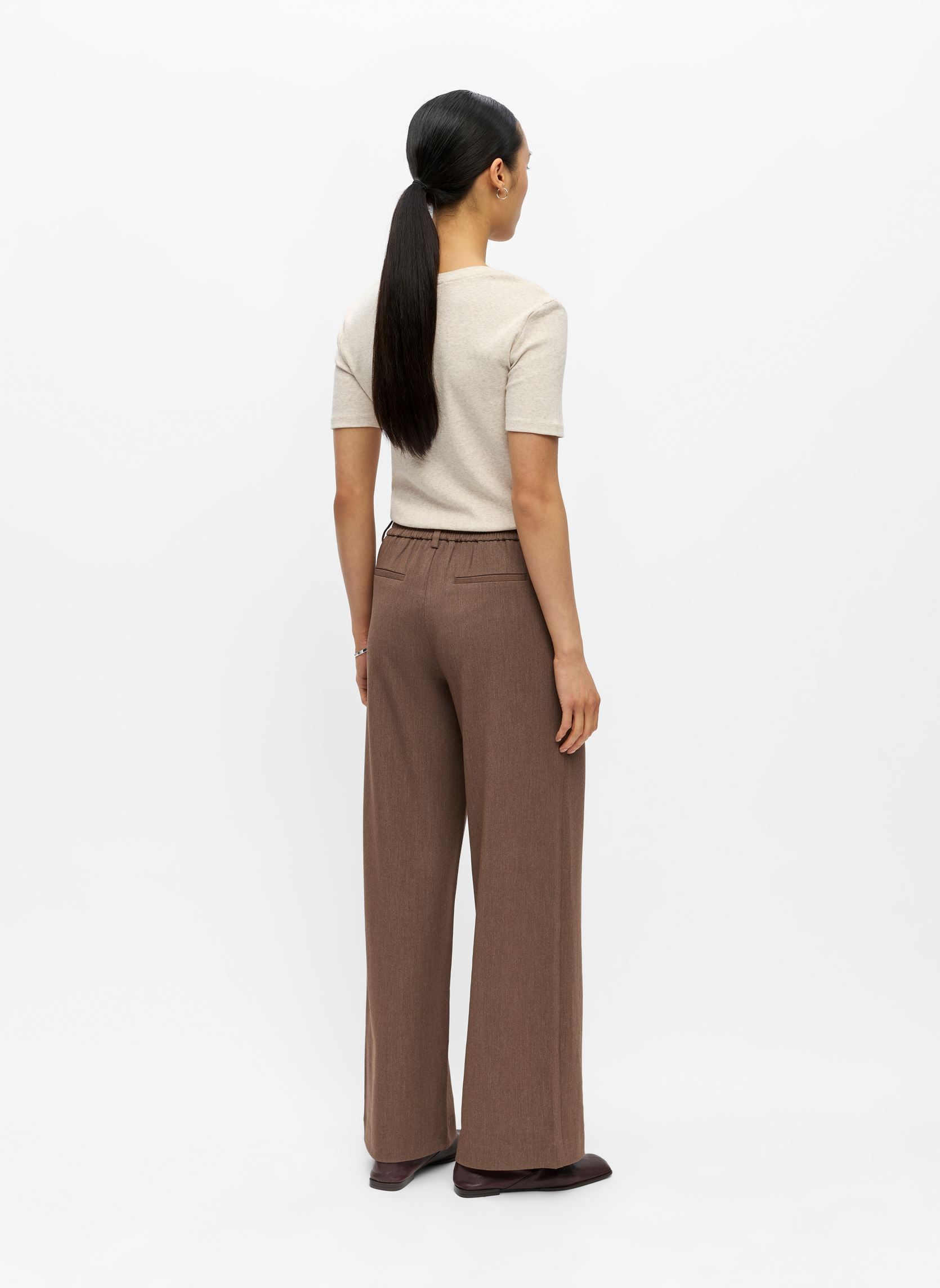 Pantalons larges OBJLISA WIDE PANT NOOS femme marron OBJECT Pantalons larges OBJLISA WIDE PANT NOOS femme marron CARAFE