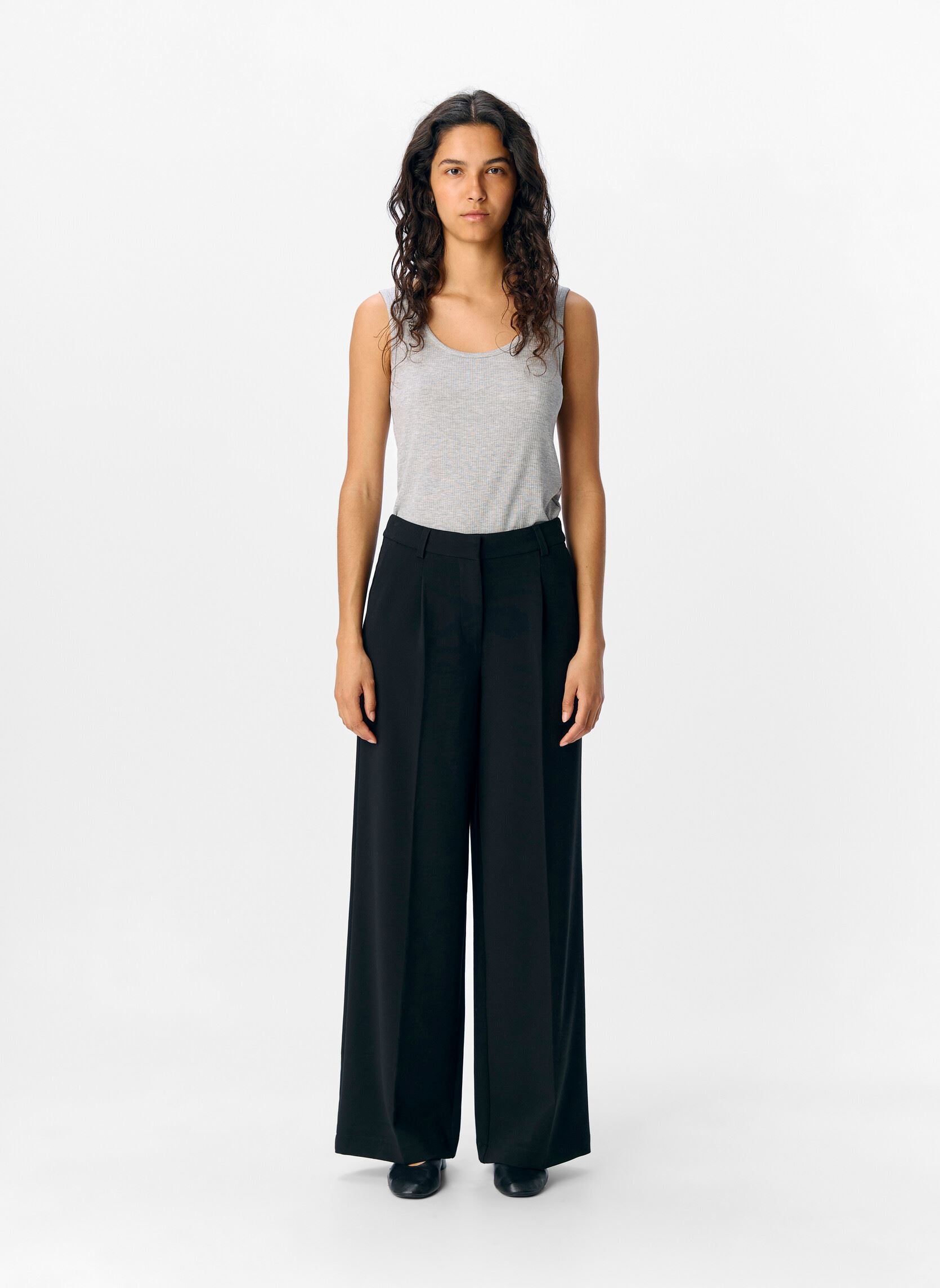 Pantalons larges OBJLISA WIDE PANT NOOS femme noir OBJECT Pantalons larges OBJLISA WIDE PANT NOOS femme noir BLACK